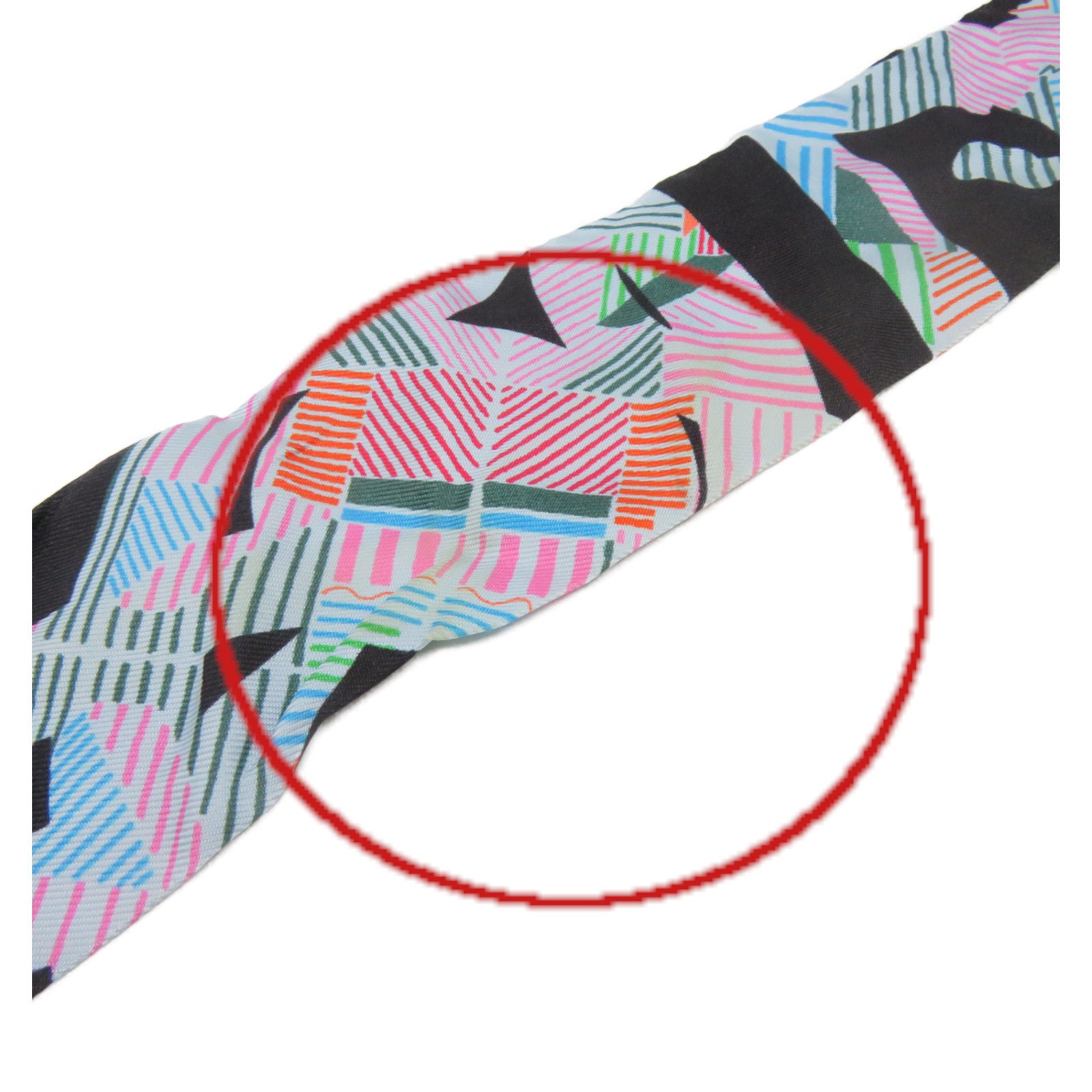 HERMES 絲質Twilly Scarf絲巾黑色/彩色