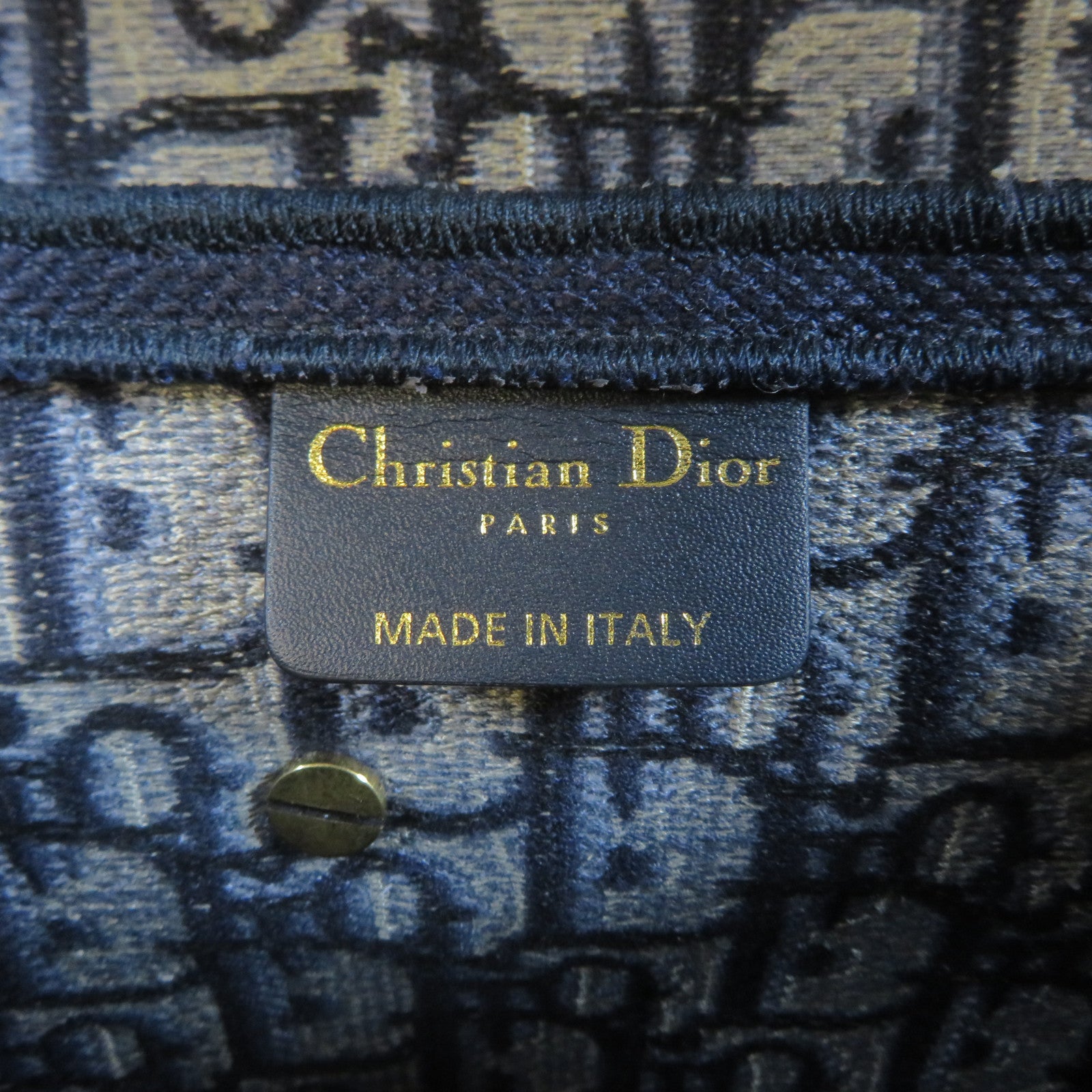 Dior 帆布Saddle金扣肩背袋深藍色