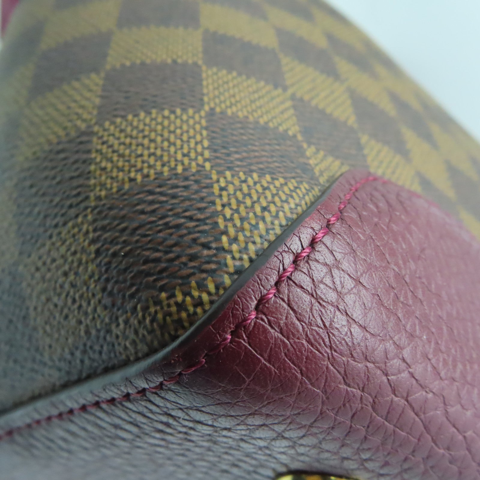 LOUIS VUITTON Damier Hyde Park金扣手挽肩背两用袋啡色紫色