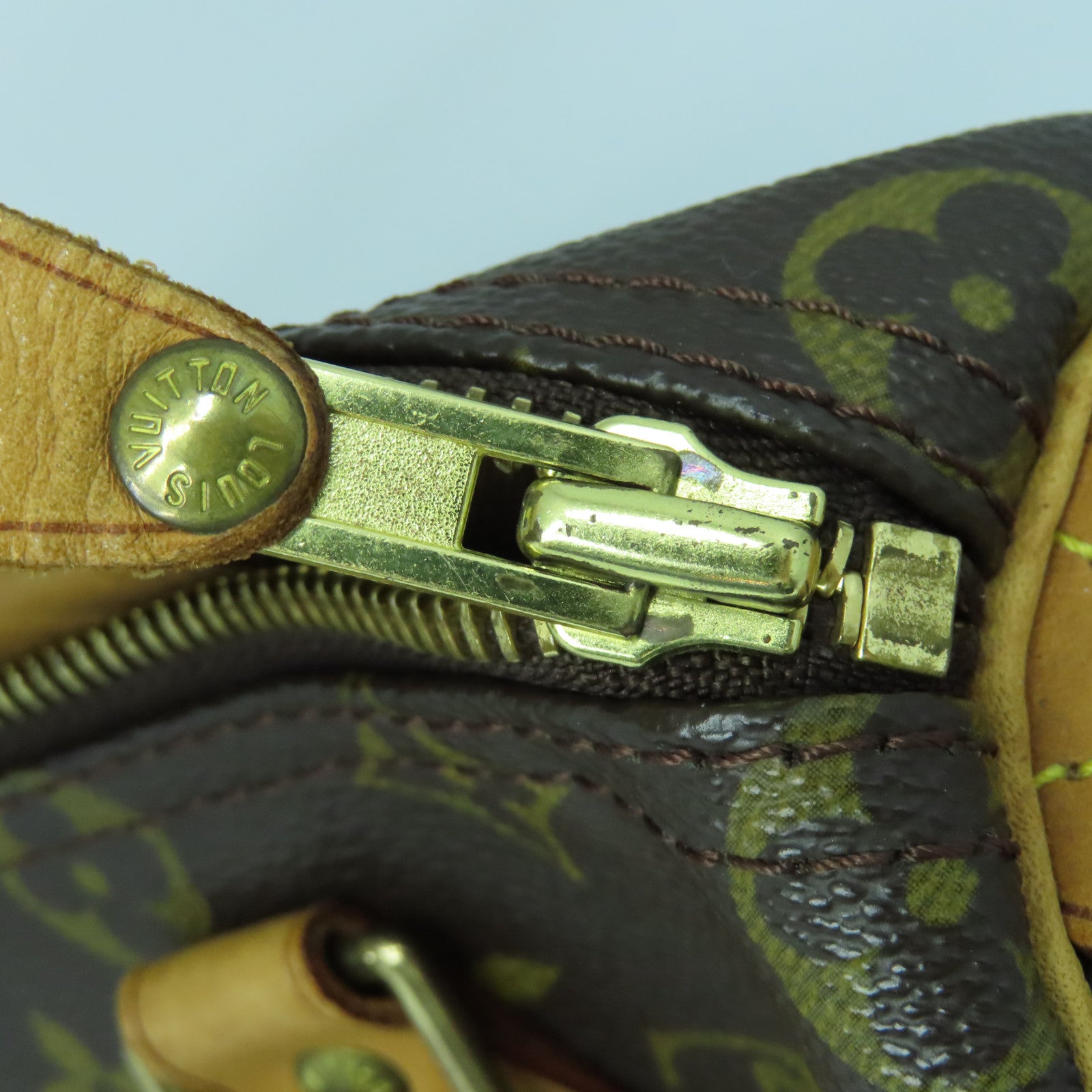 LOUIS VUITTON Monogram Speedy 25金扣手挽袋啡色