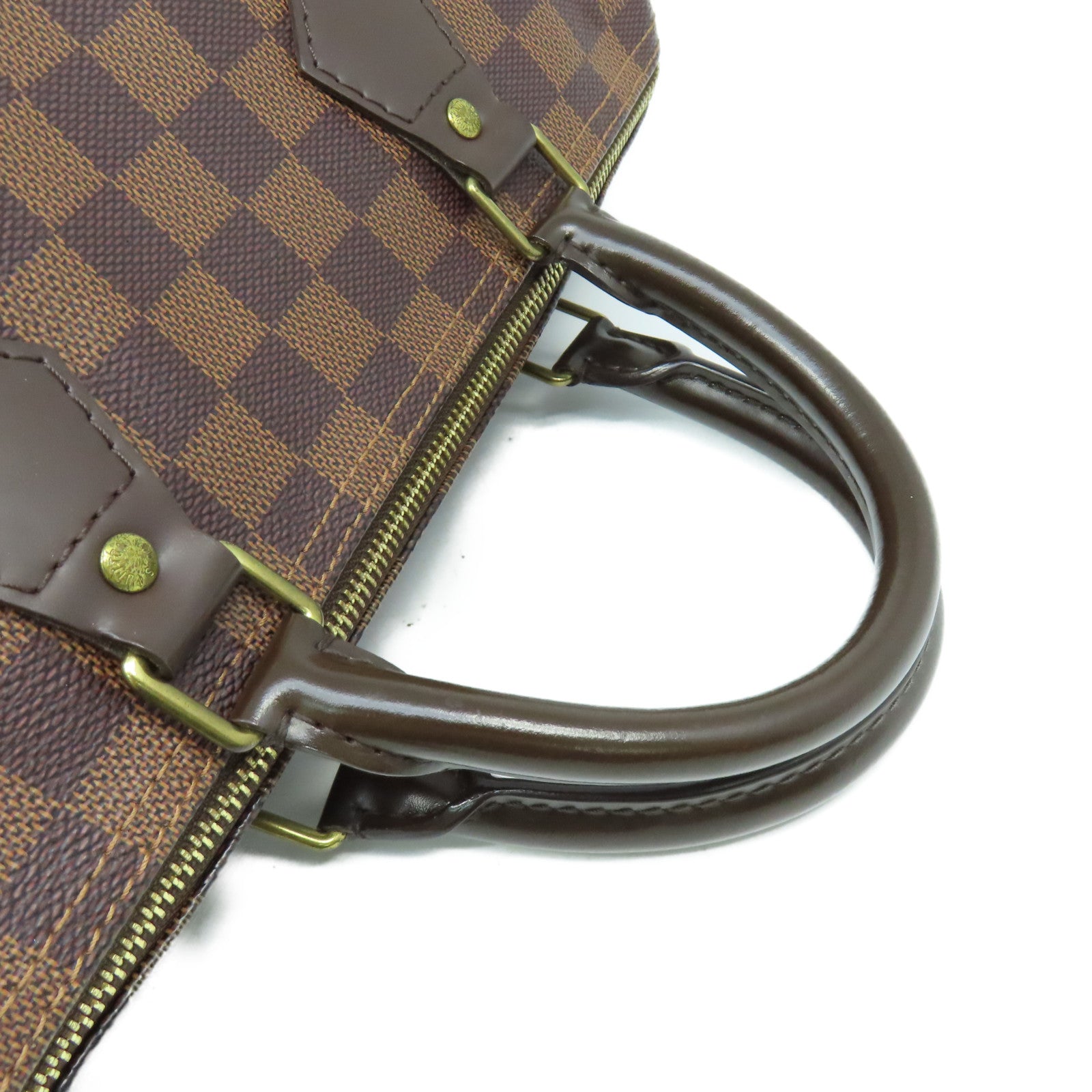 LOUIS VUITTON Damier Speedy 30金扣手挽袋啡色
