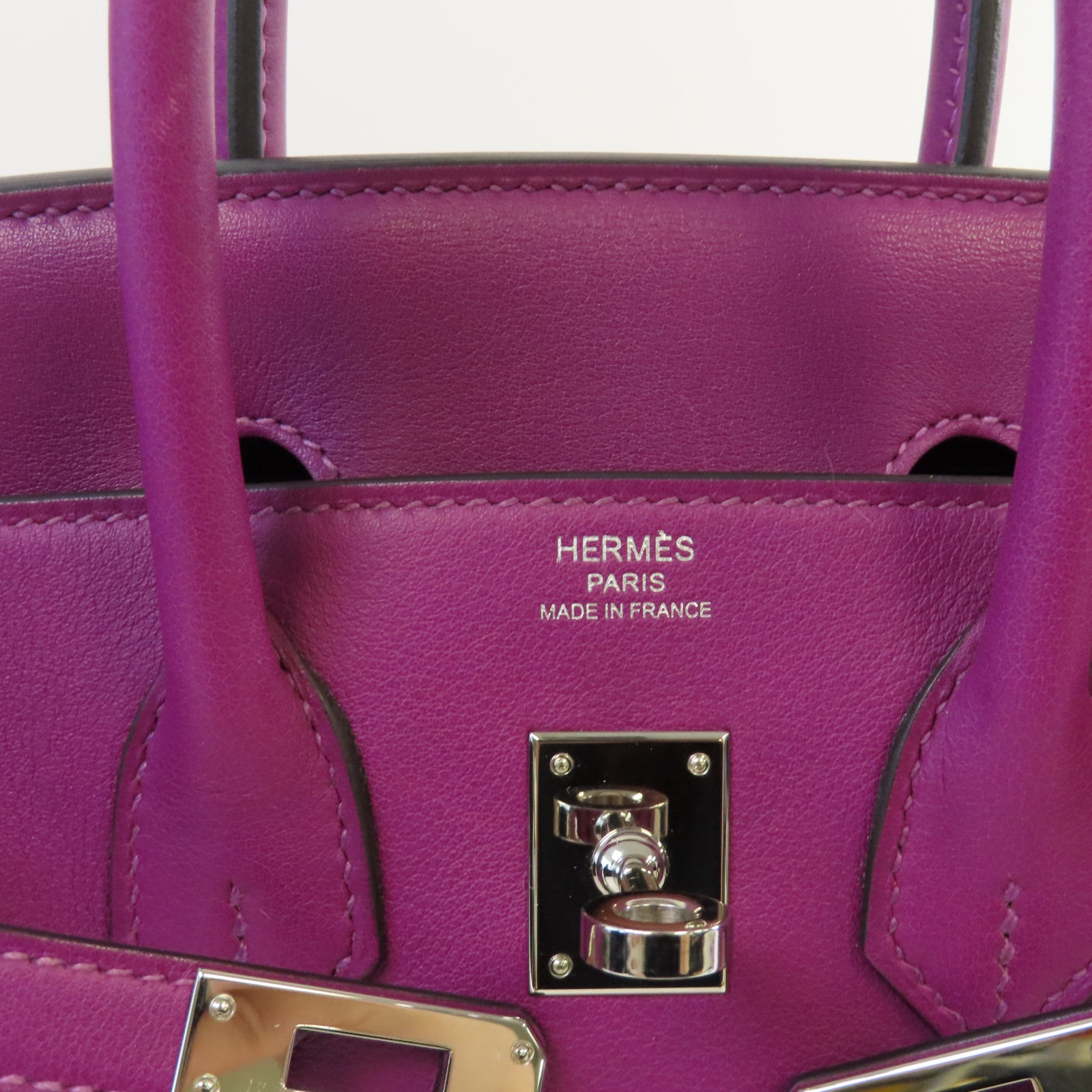 HERMES Swift皮革Birkin 25 Hand Bag銀扣手挽袋Anemone/海葵紫色