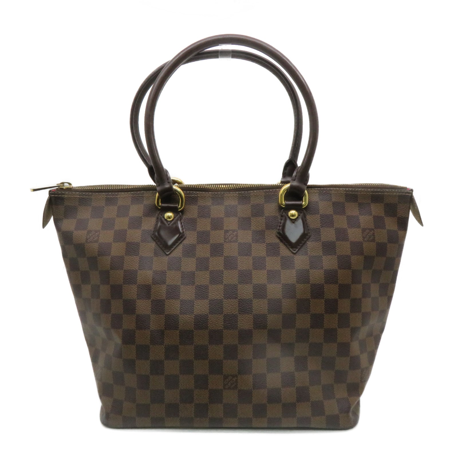 LOUIS VUITTON Damier Saleya MM金扣肩背袋啡色