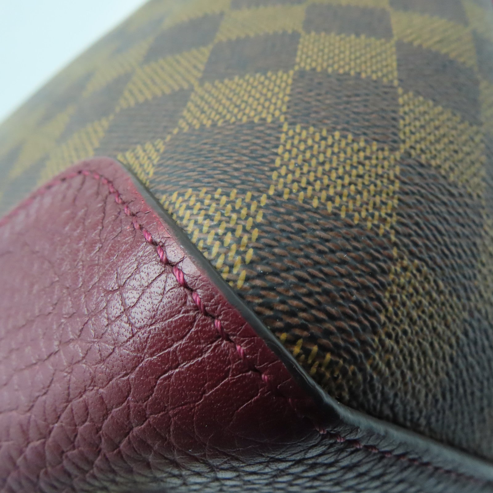 LOUIS VUITTON Damier Hyde Park金扣手挽肩背两用袋啡色紫色