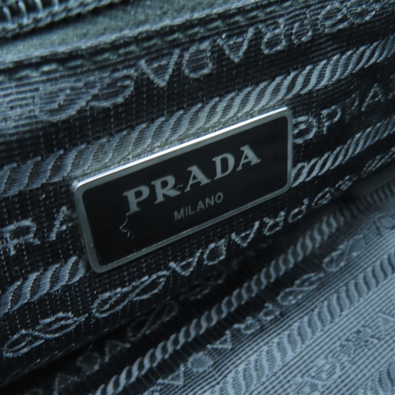 PRADA Nylon Shoulder Bag Silver Buckle Shoulder Bag Black