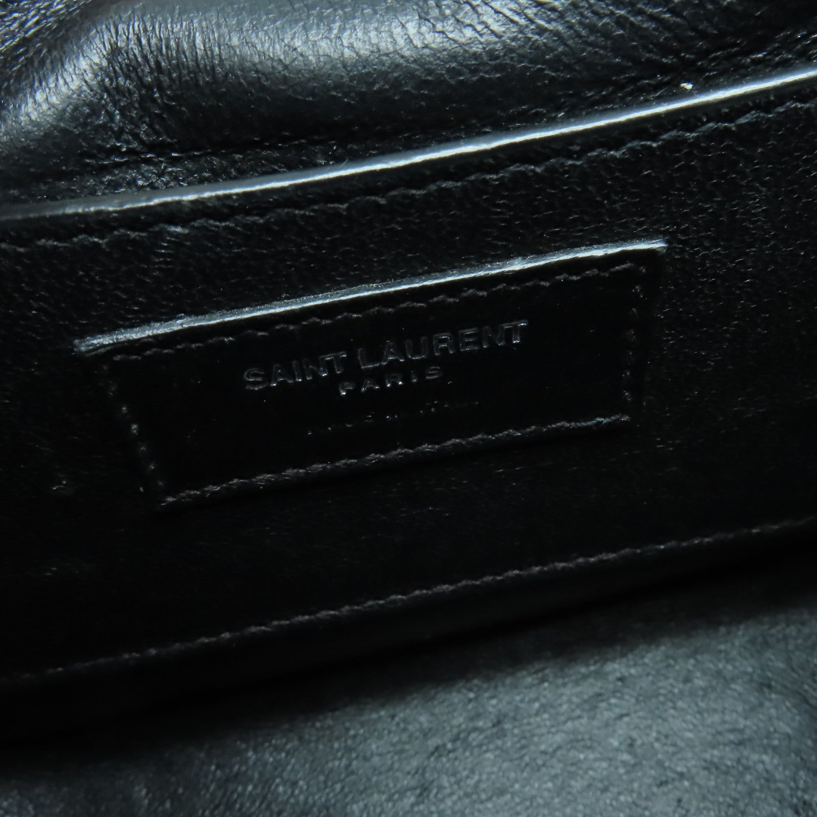 SAINT LAURENT 【激減優惠】牛皮皮革Vicky銀扣肩背袋黑色