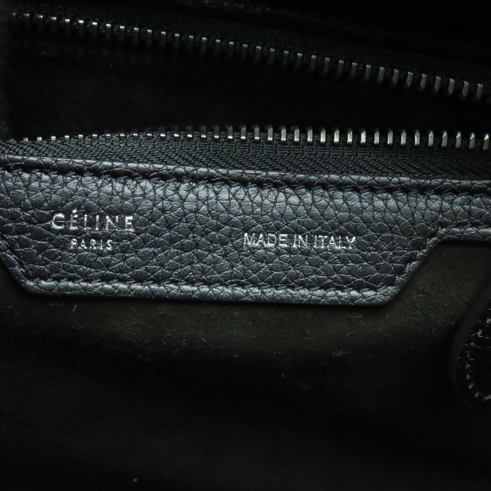 CELINE 【激減優惠】牛皮皮革Micro Luggage銀扣手挽袋黑色
