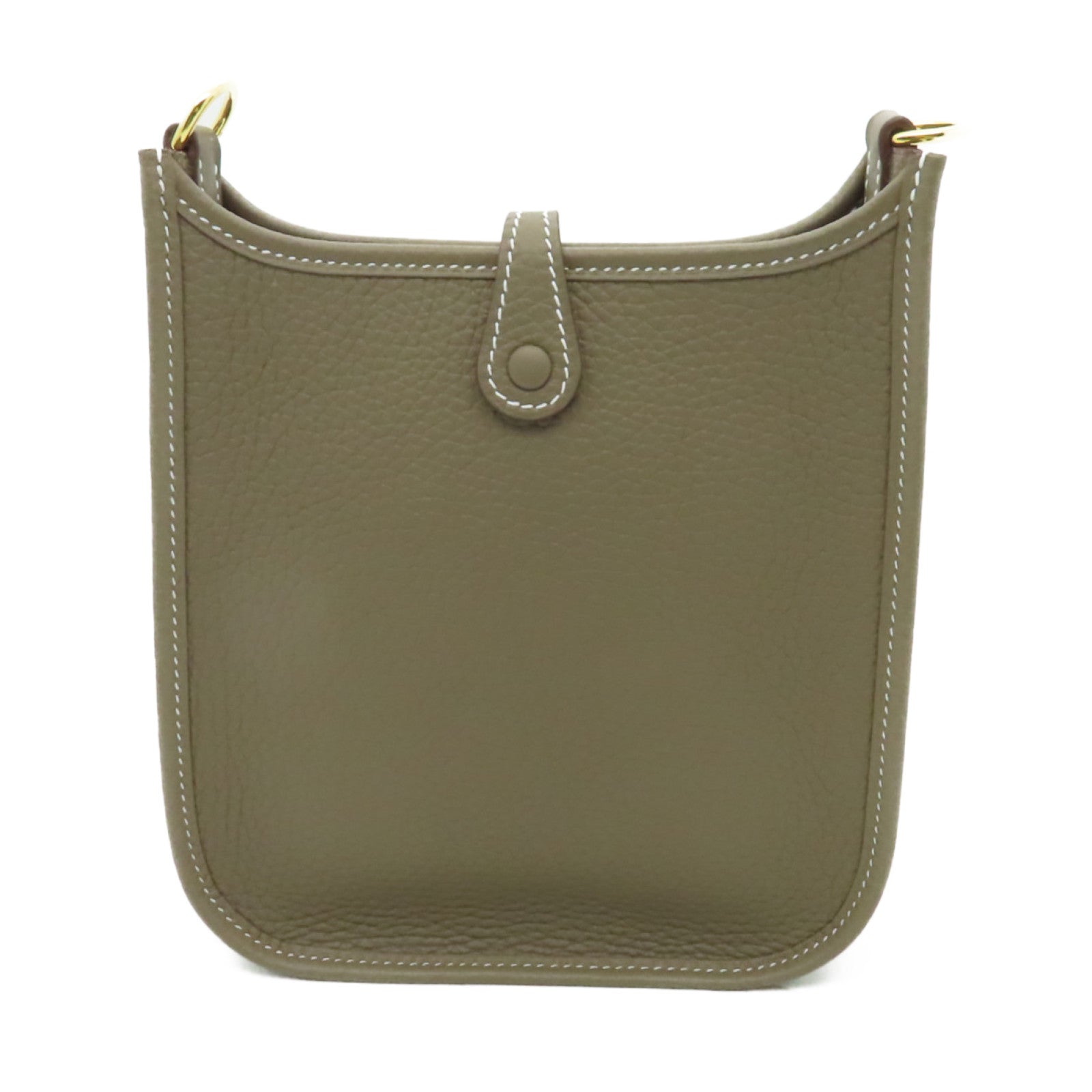HERMES Clemence皮革Evelyne TPM金扣肩背袋棕色
