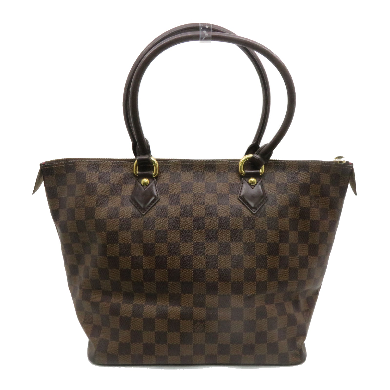 LOUIS VUITTON Damier Saleya MM金扣肩背袋啡色