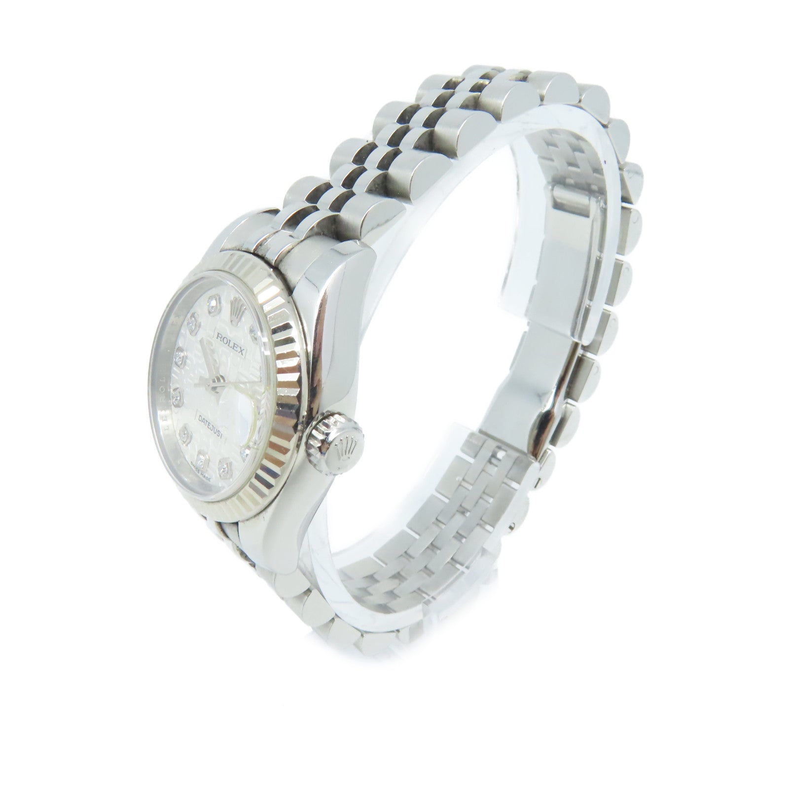 ROLEX Lady Datejust Watch 18K白金/不鏽鋼自動機芯手錶貝殼色/銀色