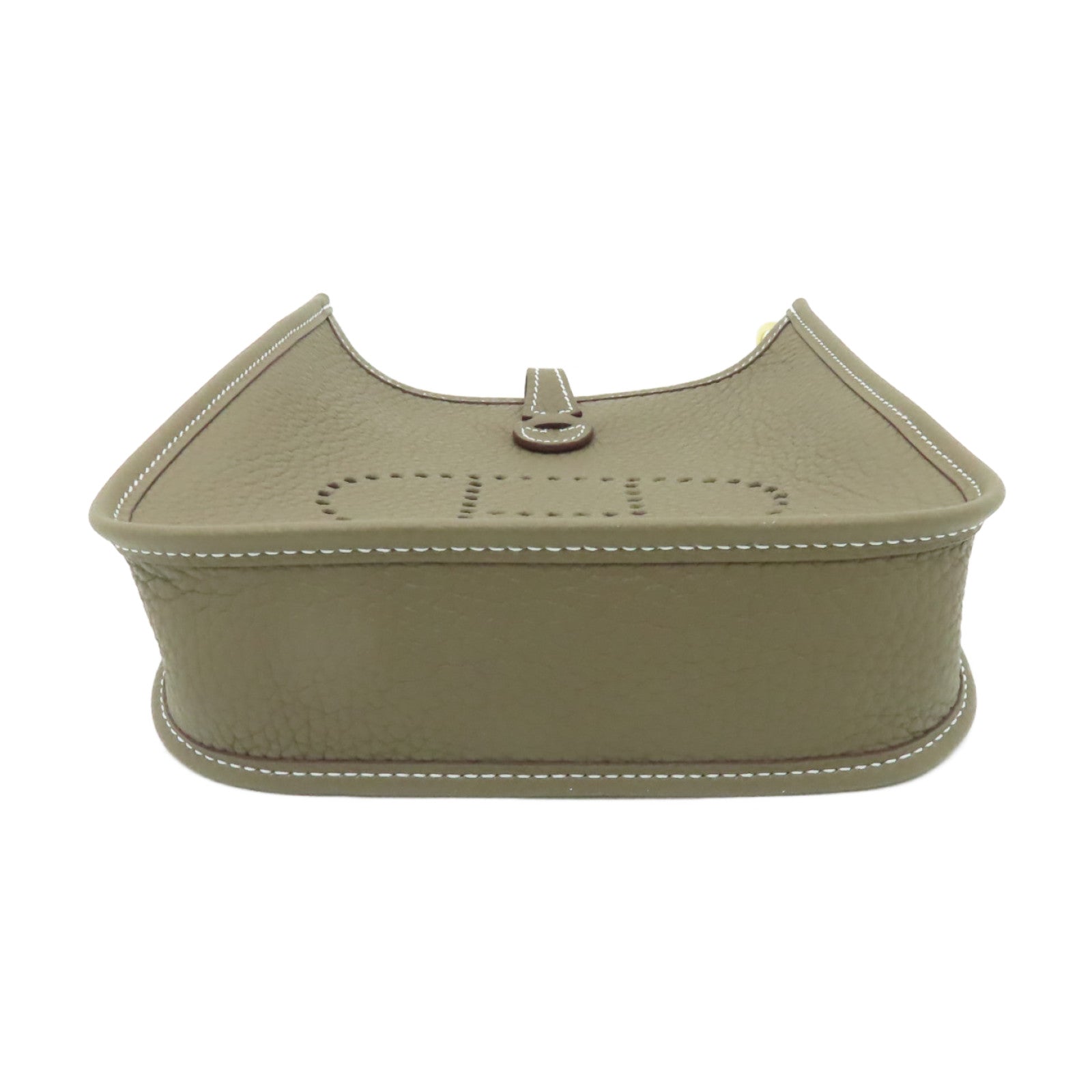 HERMES Clemence皮革Evelyne TPM金扣肩背袋棕色