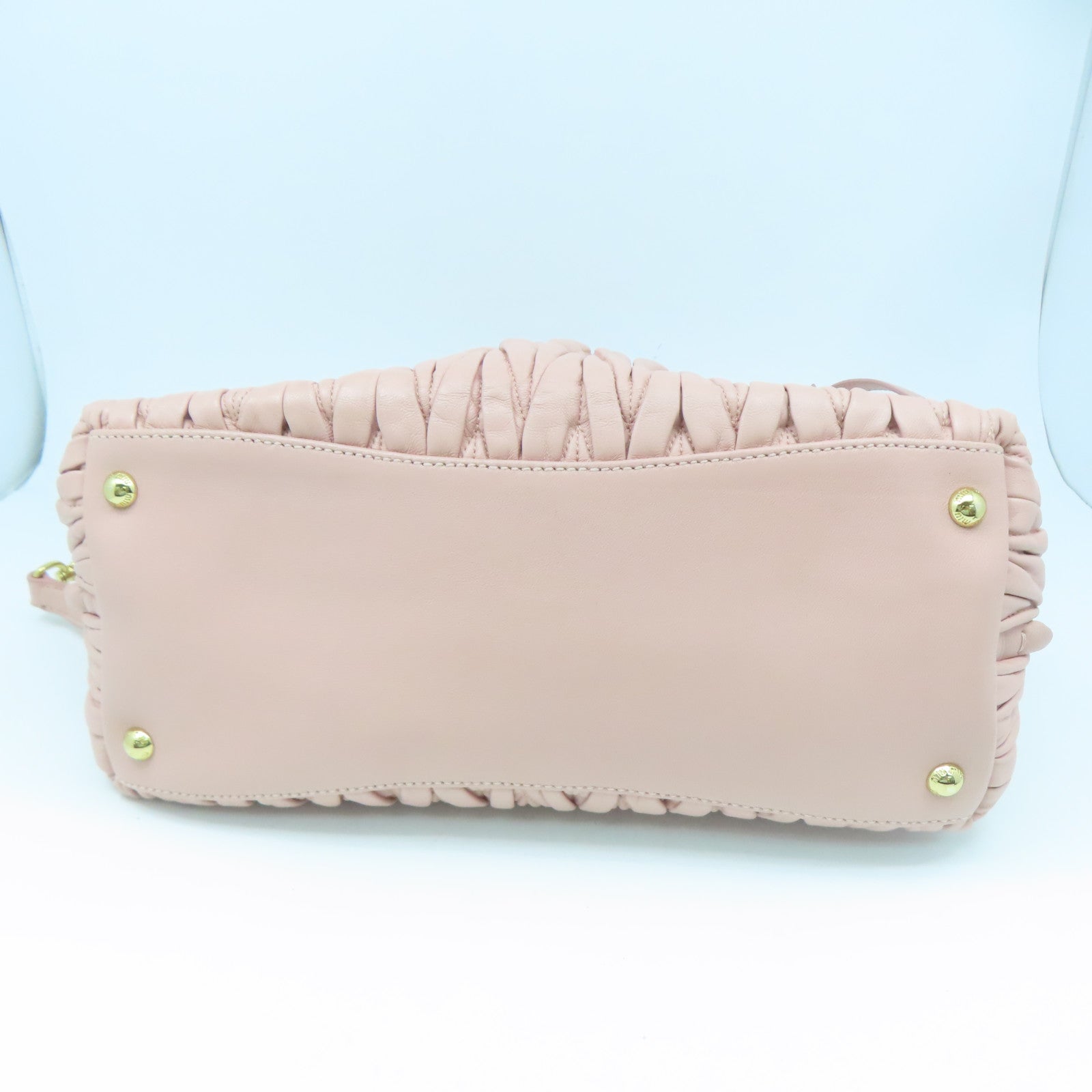 Miu Miu 牛皮皮革2 Way Shoulder金扣手挽肩背兩用袋粉紅色