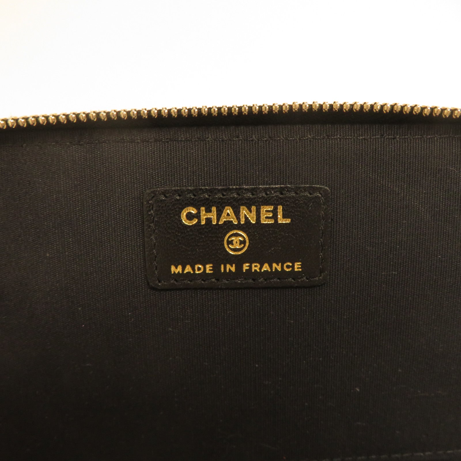 CHANEL 菱格羊皮皮革Chain Shoulder金扣鏈帶肩背袋黑色
