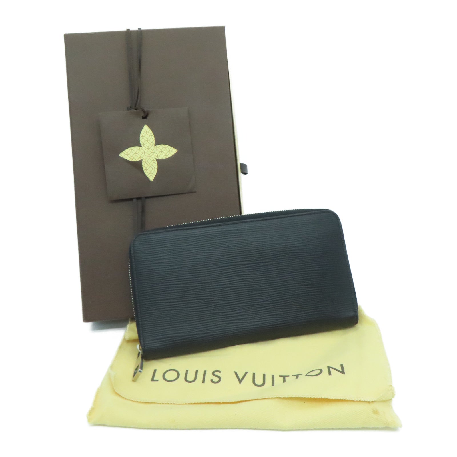 LOUIS VUITTON Epi Zipper Wallet银扣长钱包黑色