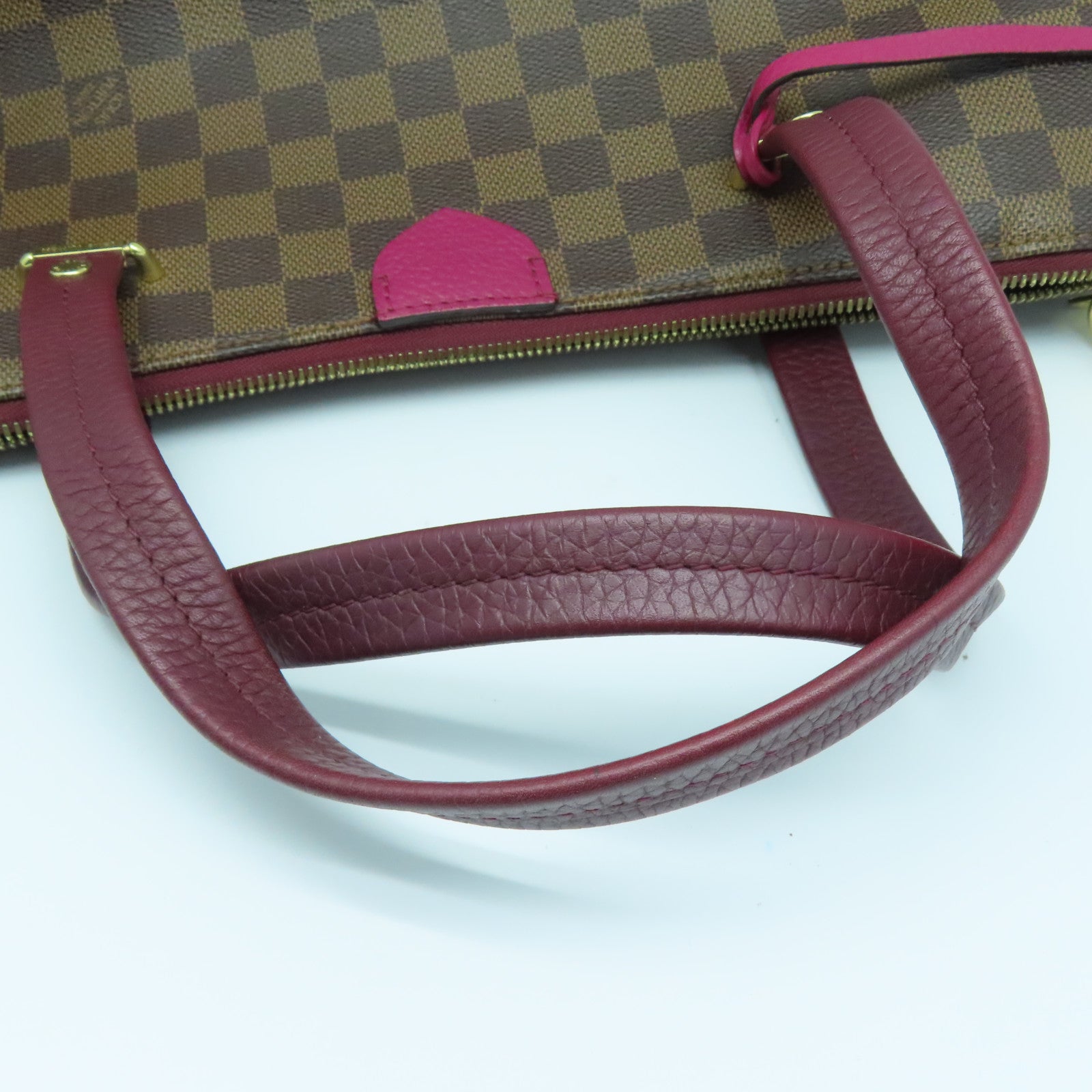 LOUIS VUITTON Damier Hyde Park金扣手挽肩背两用袋啡色紫色