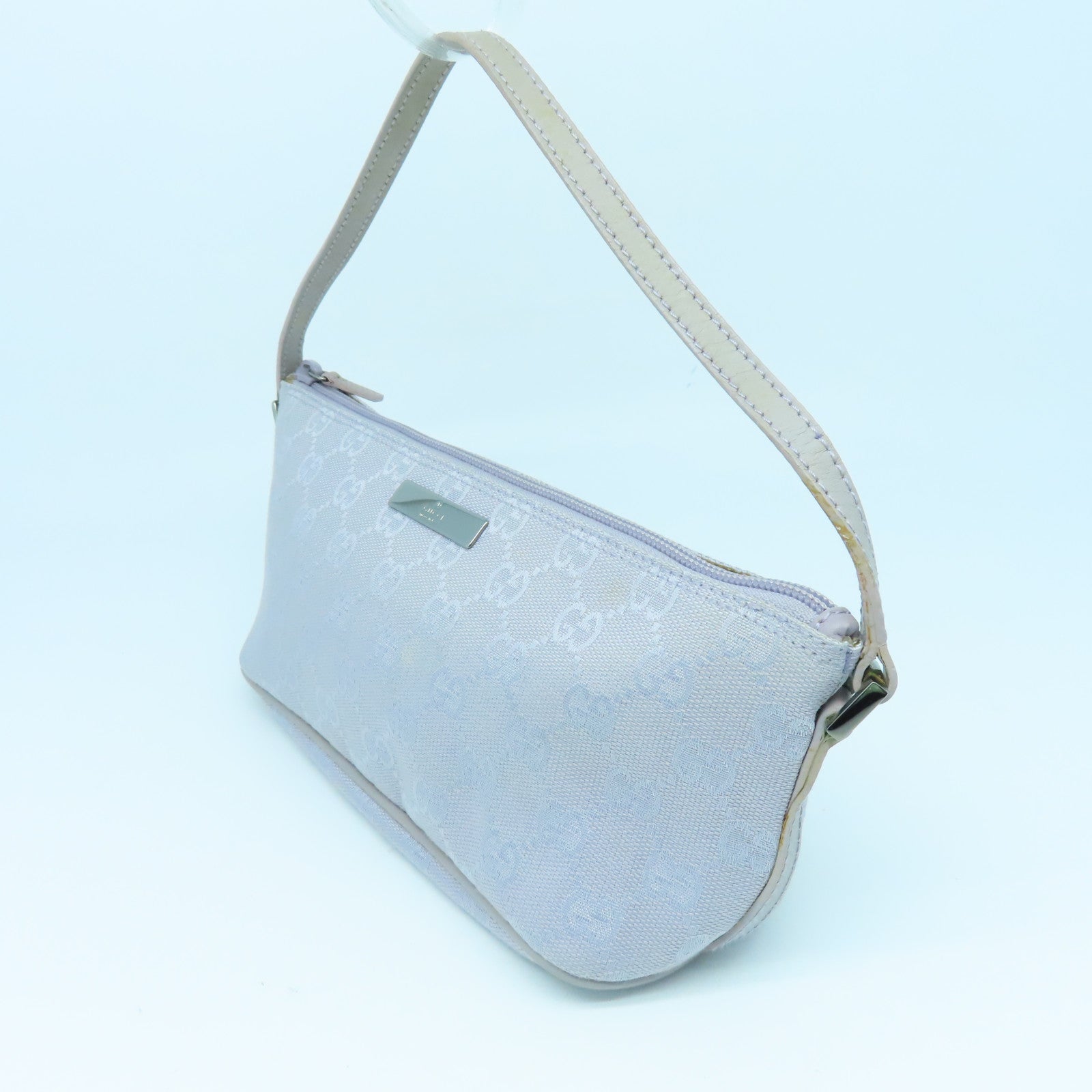 GUCCI 帆布Handbag银扣手挽袋紫色
