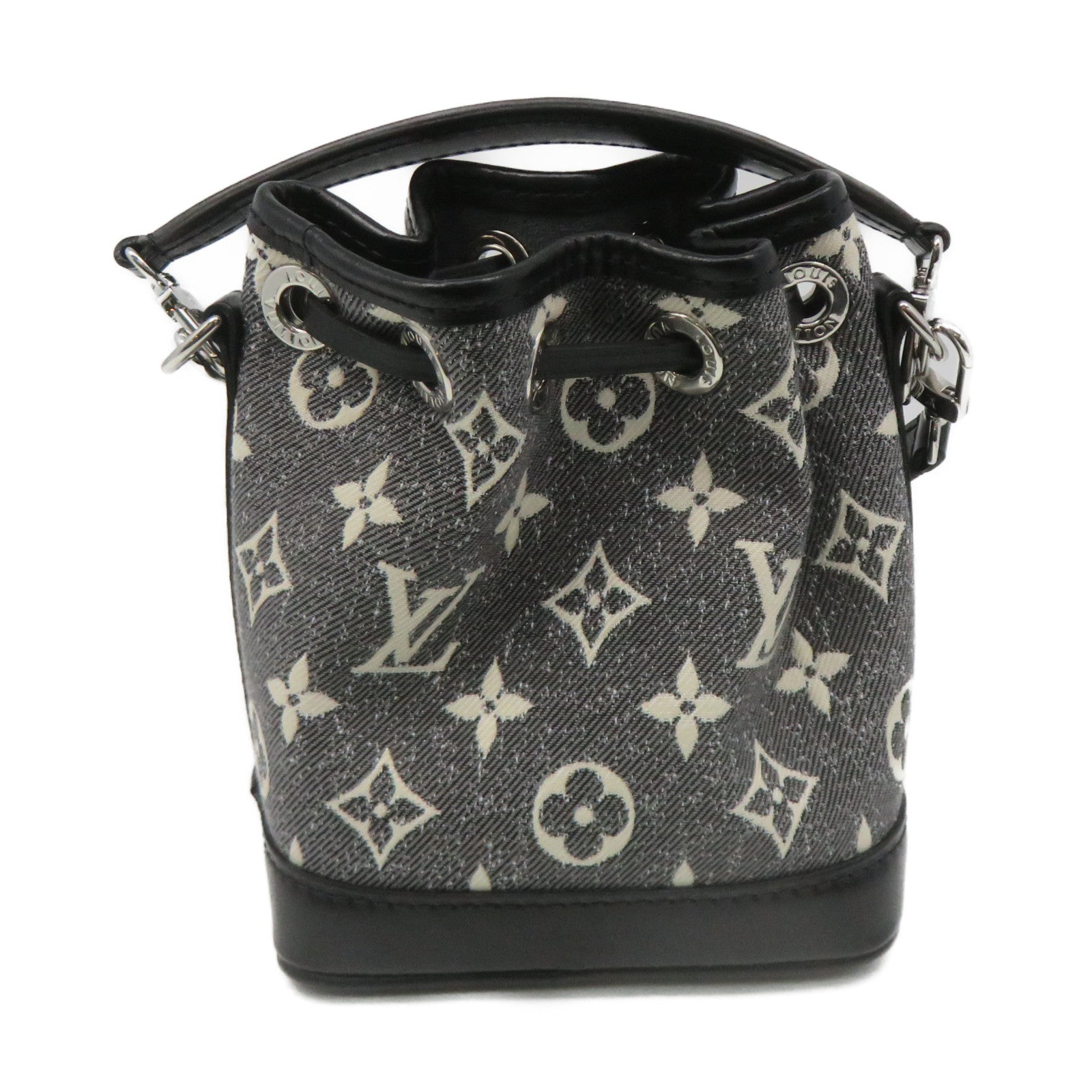LOUIS VUITTON Monogram Jacquard Denim Nano Noe 2Way Shoulder Bag手挽肩背两用袋碳灰色