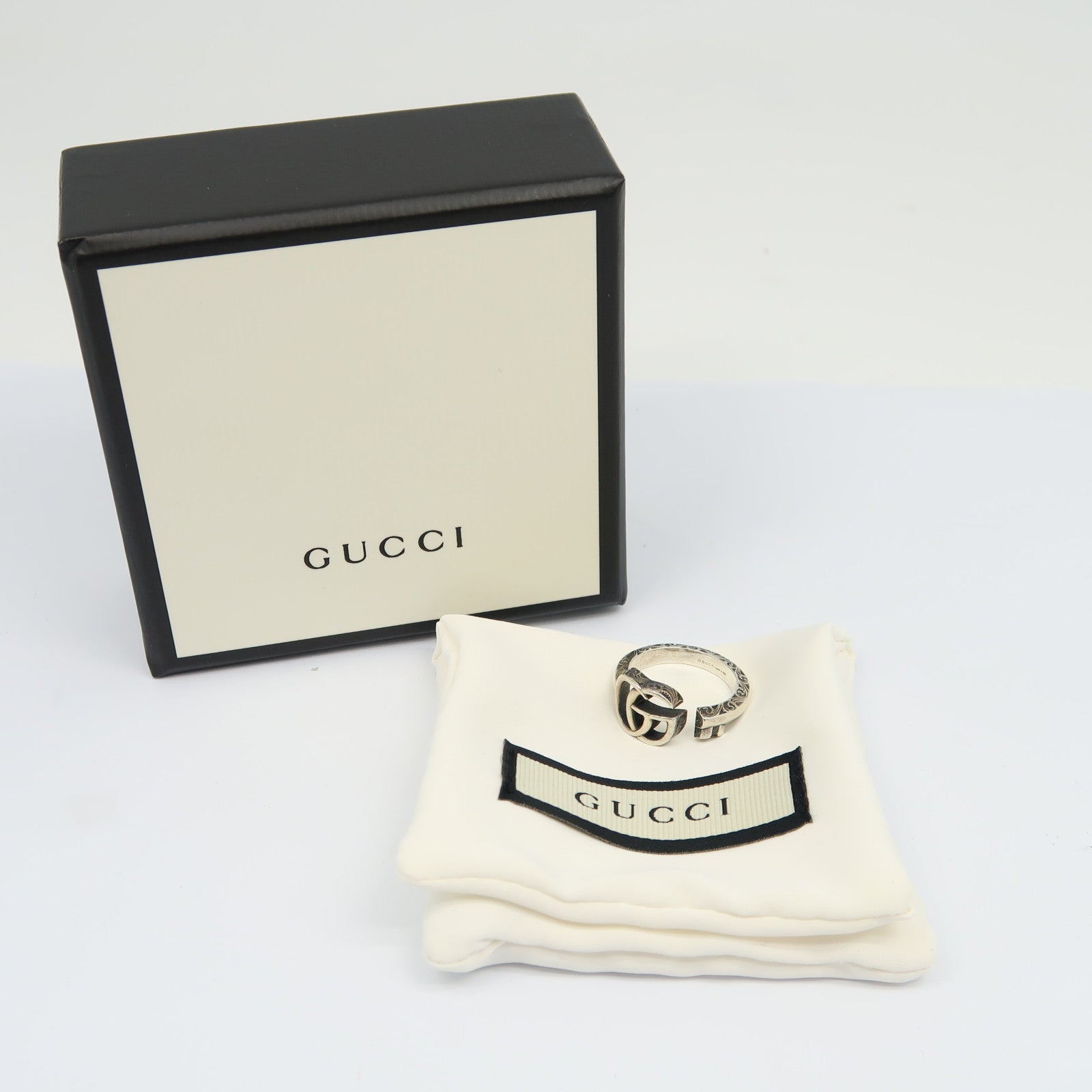 GUCCI 925純銀Double G Key Ring戒指
