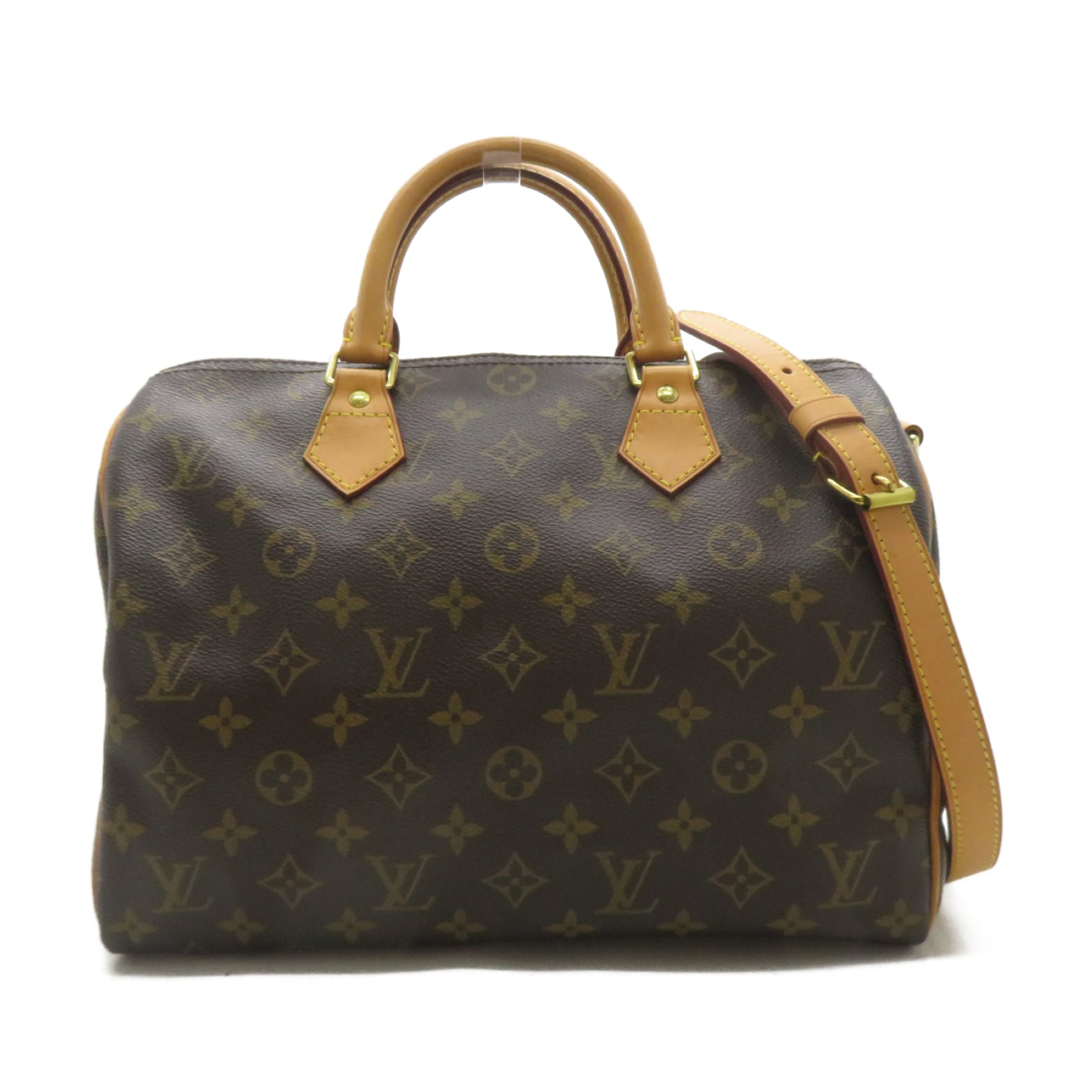 LOUIS VUITTON Monogram Speedy Bandouliere 30金扣手挽肩背兩用袋啡色