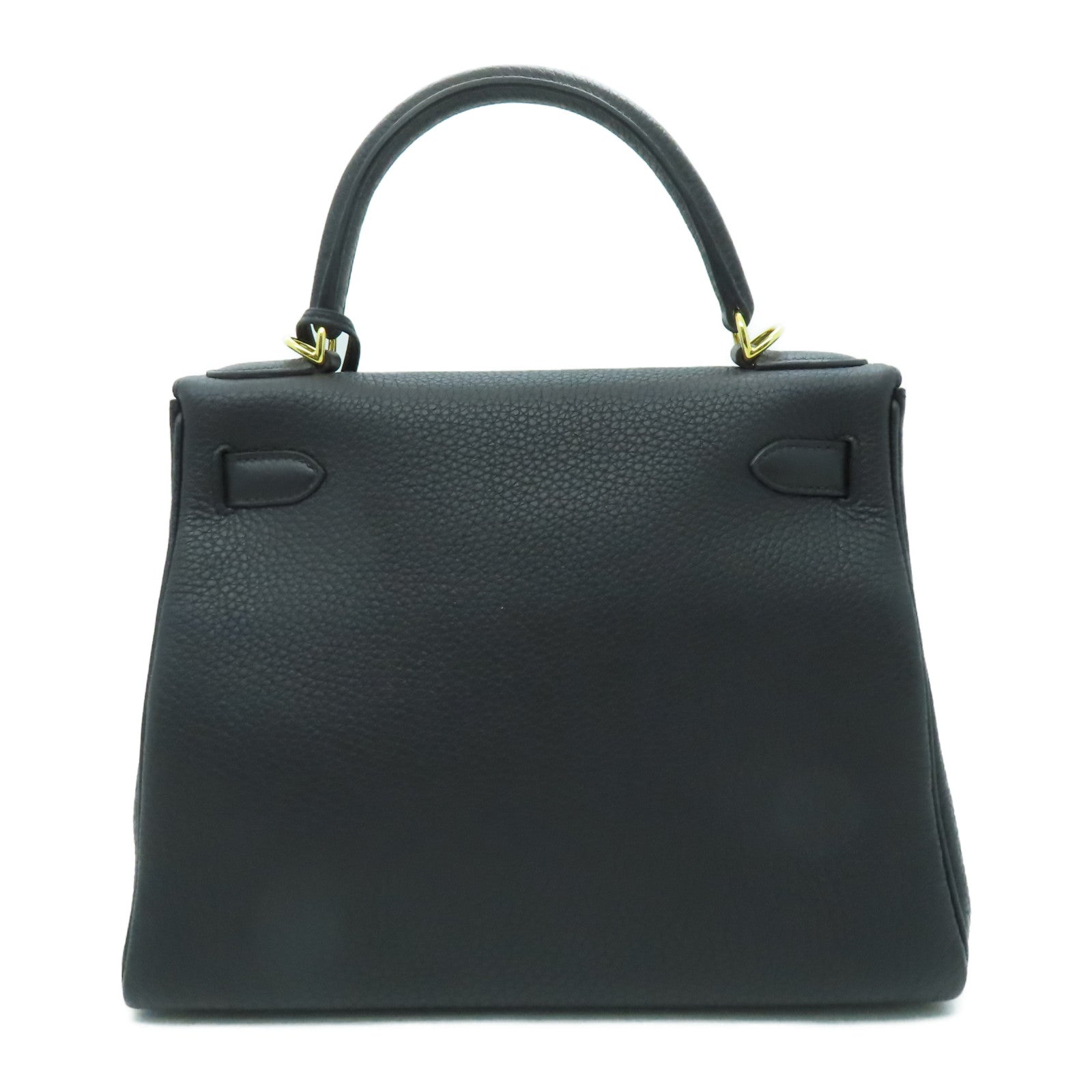 HERMES Togo皮革Kelly 28金扣手挽肩背兩用袋黑色