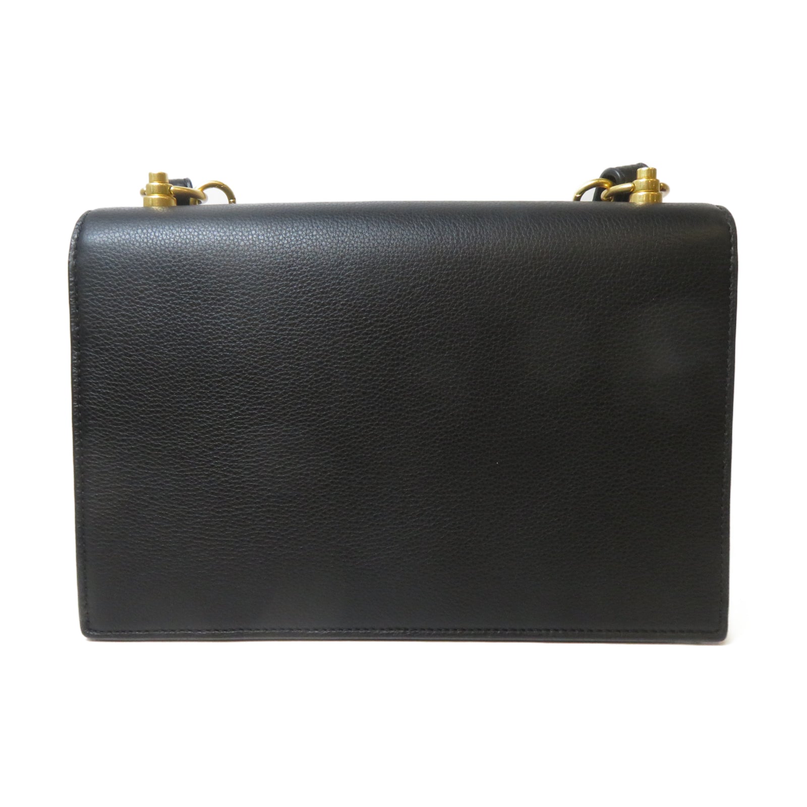 Tory Burch 牛皮皮革Logo-Plaque Leather Shoulder Bag金扣肩背袋黑色