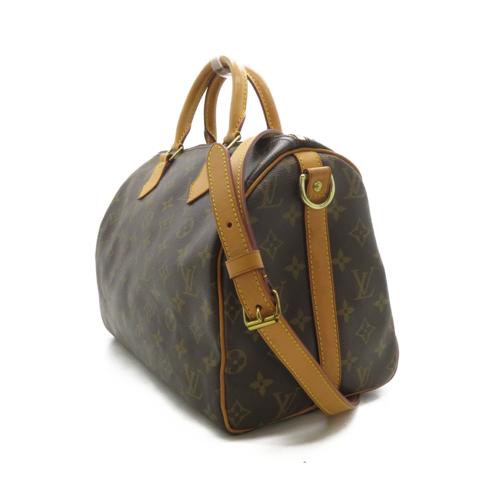 LOUIS VUITTON Monogram Speedy Bandouliere 30金扣手挽肩背兩用袋啡色