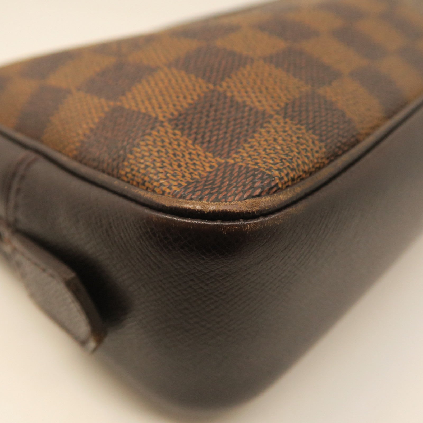 LOUIS VUITTON Damier Trousse Toilette Gold Buckle Handbag Brown