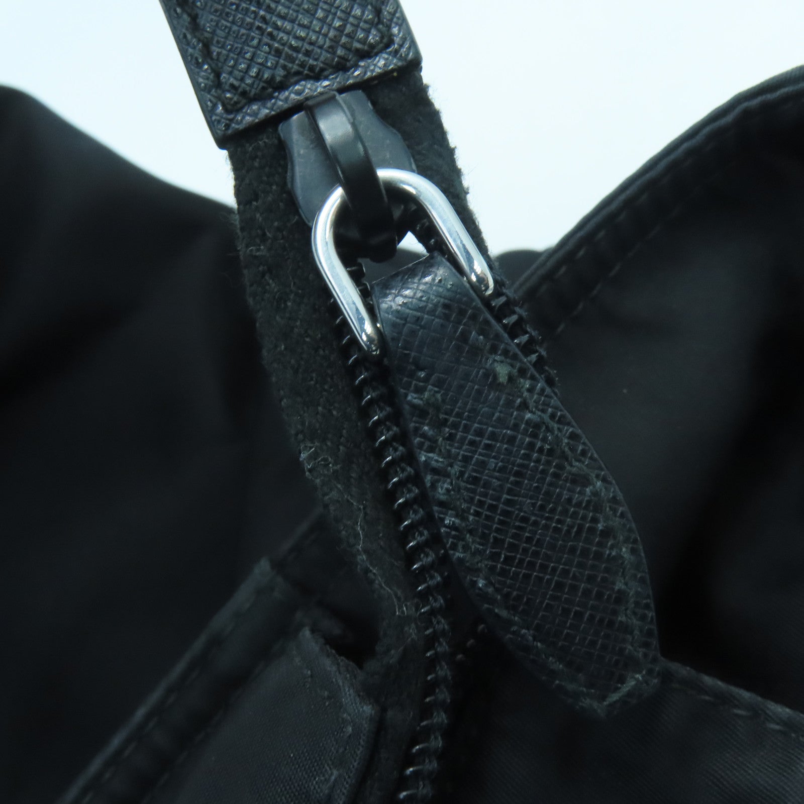 PRADA Nylon Shoulder Bag Silver Buckle Shoulder Bag Black