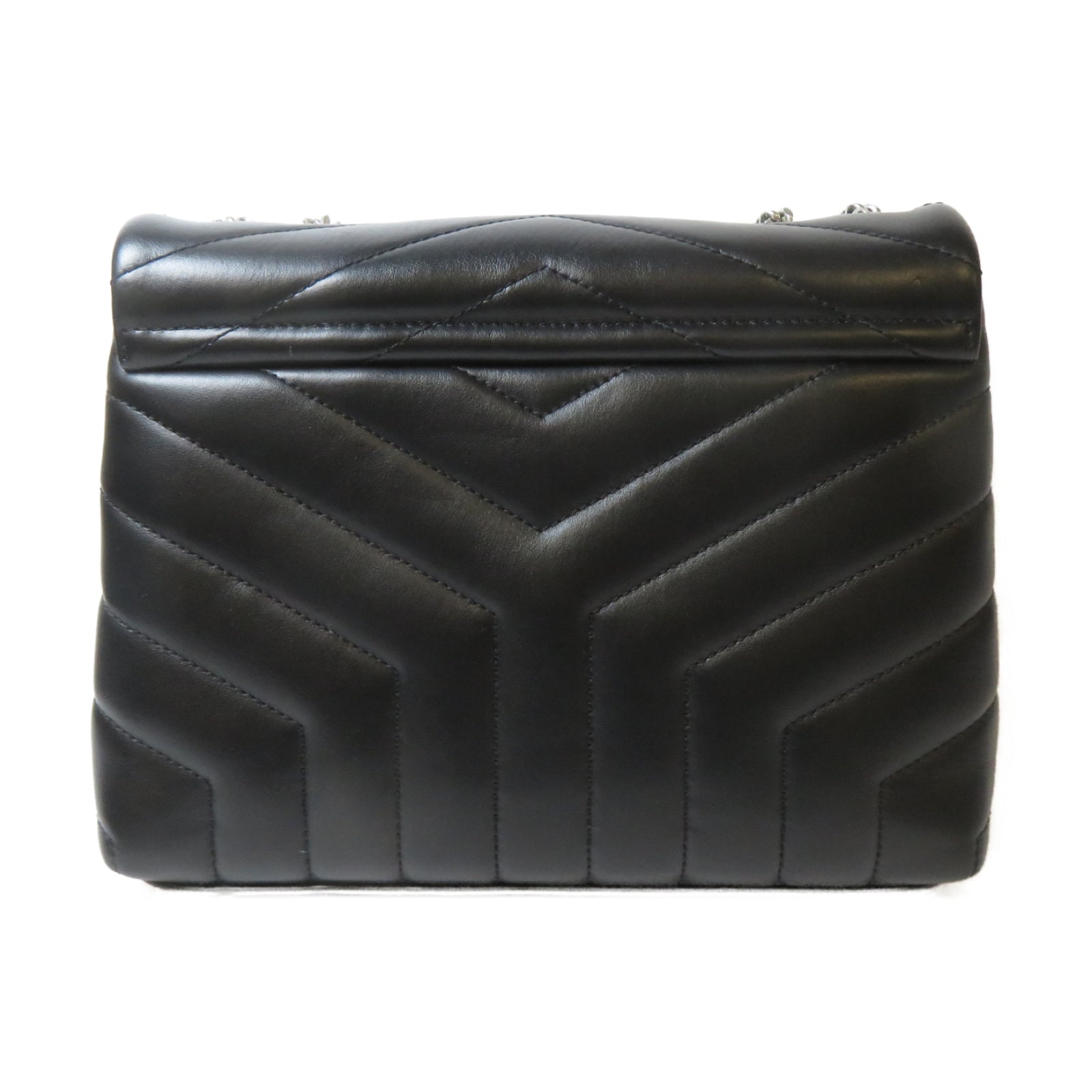 SAINT LAURENT 牛皮皮革Lou Lou Bag銀扣鏈帶肩背袋黑色