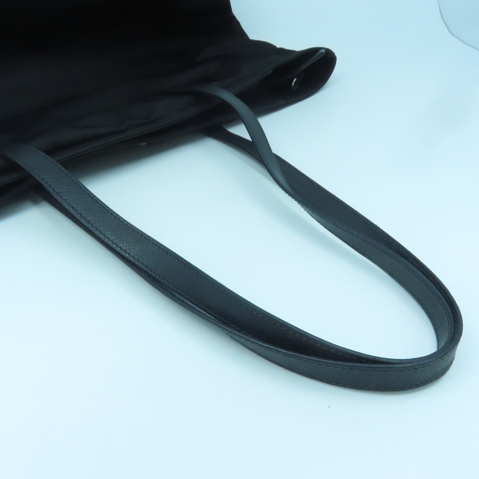 PRADA Nylon Shoulder Bag Silver Buckle Shoulder Bag Black