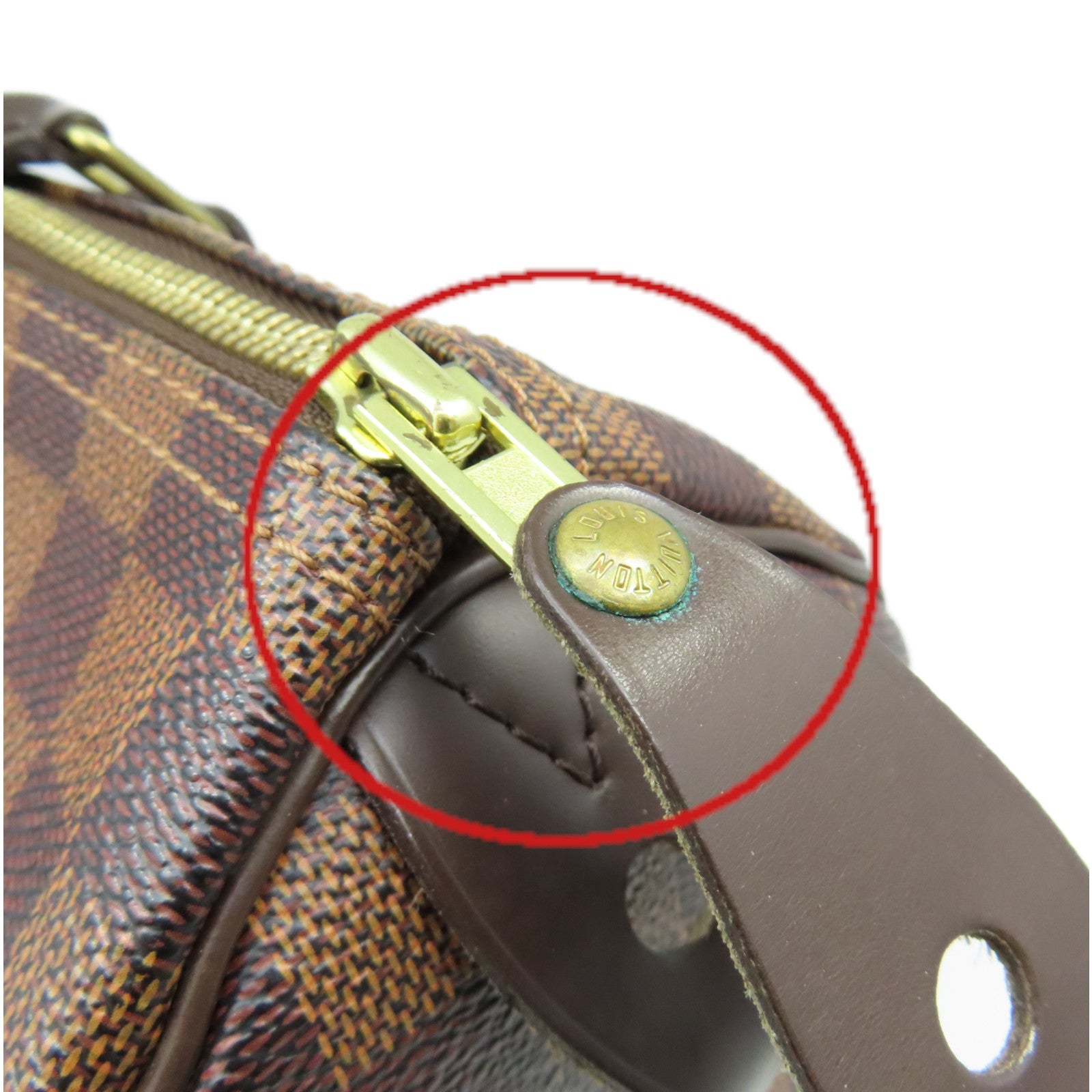 LOUIS VUITTON Damier Speedy 30金扣手挽袋啡色