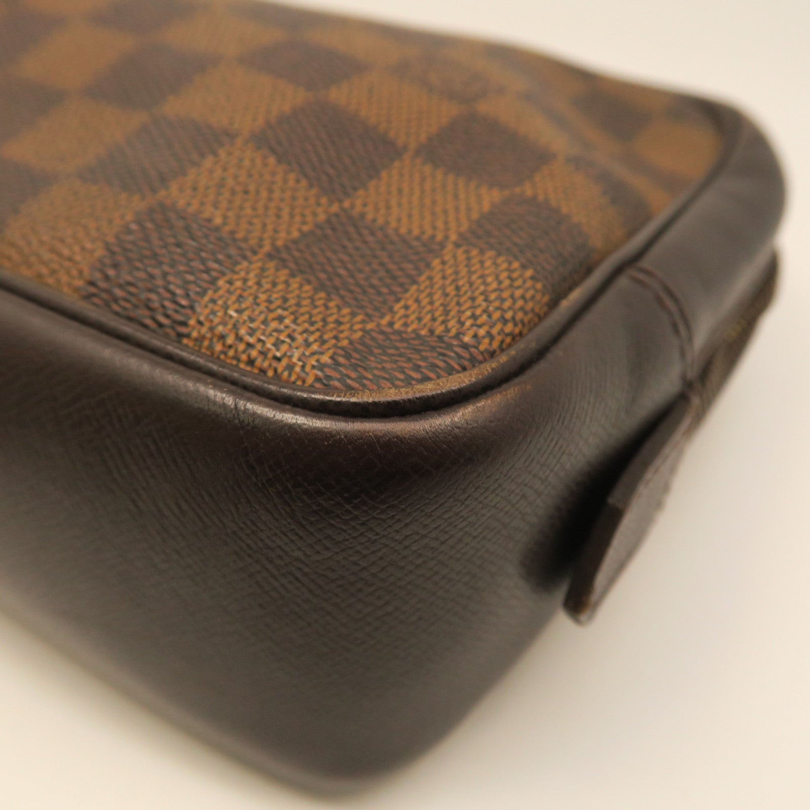 LOUIS VUITTON Damier Trousse Toilette Gold Buckle Handbag Brown