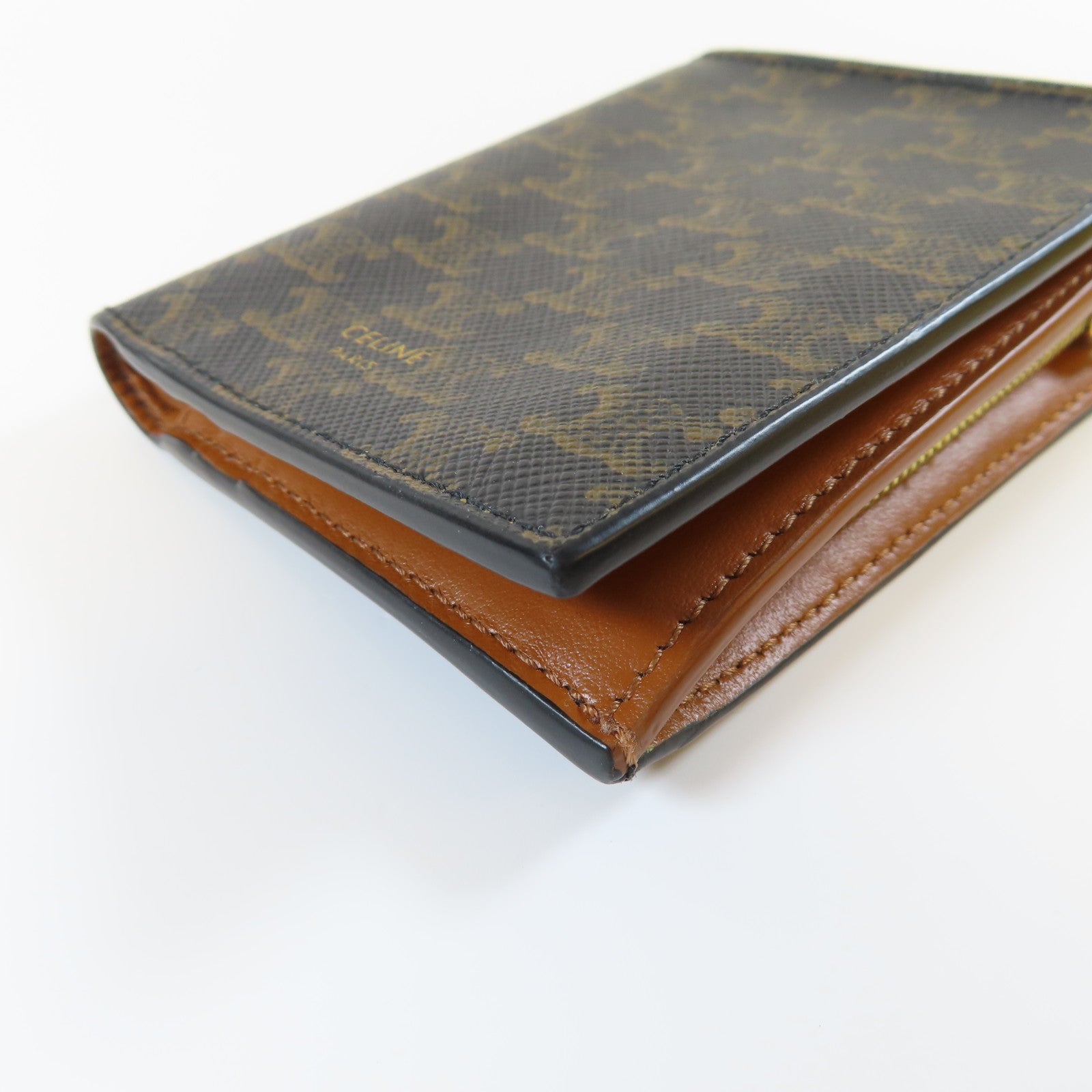 CELINE 塗層帆布Wallet金扣錢包啡色