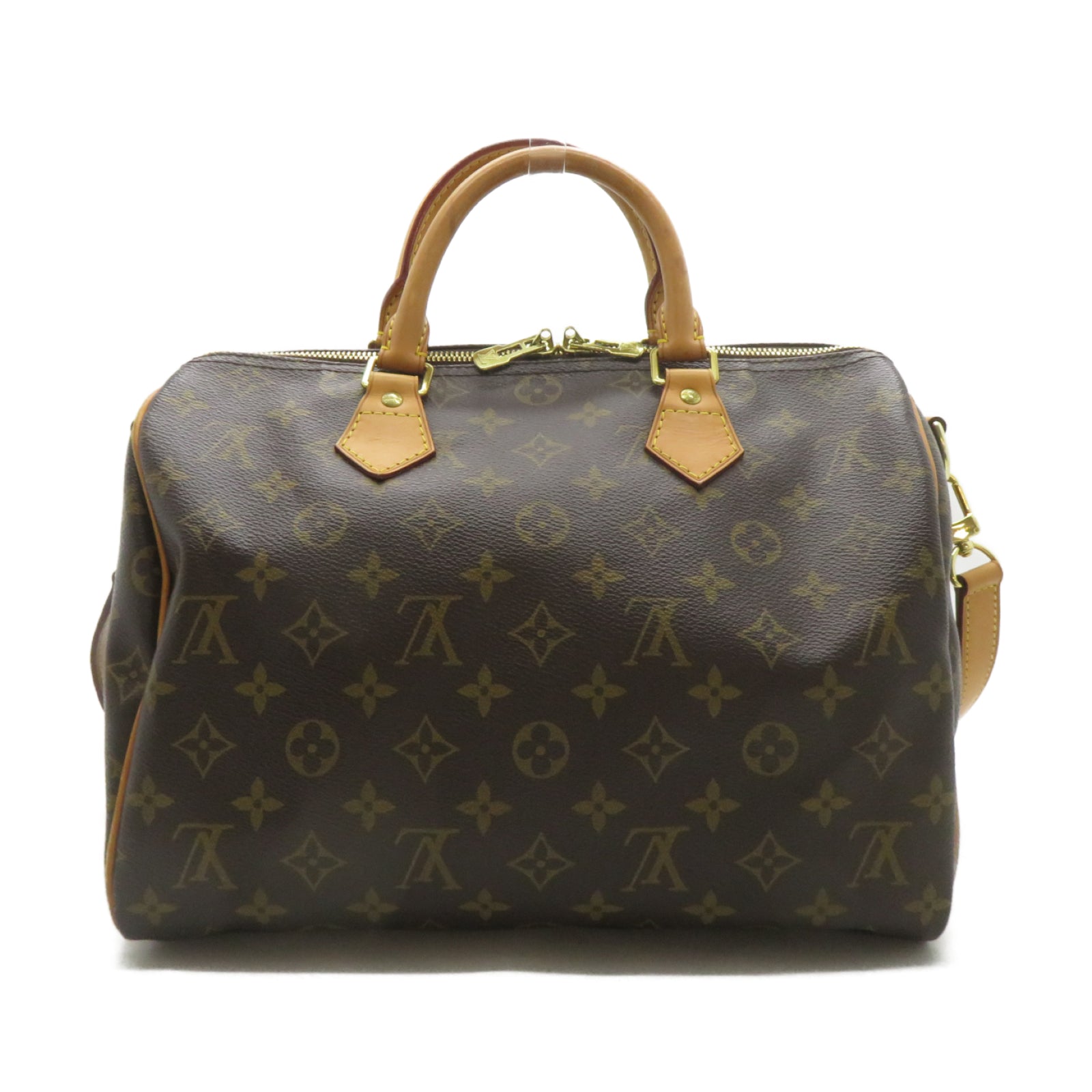 LOUIS VUITTON Monogram Speedy Bandouliere 30金扣手挽肩背兩用袋啡色
