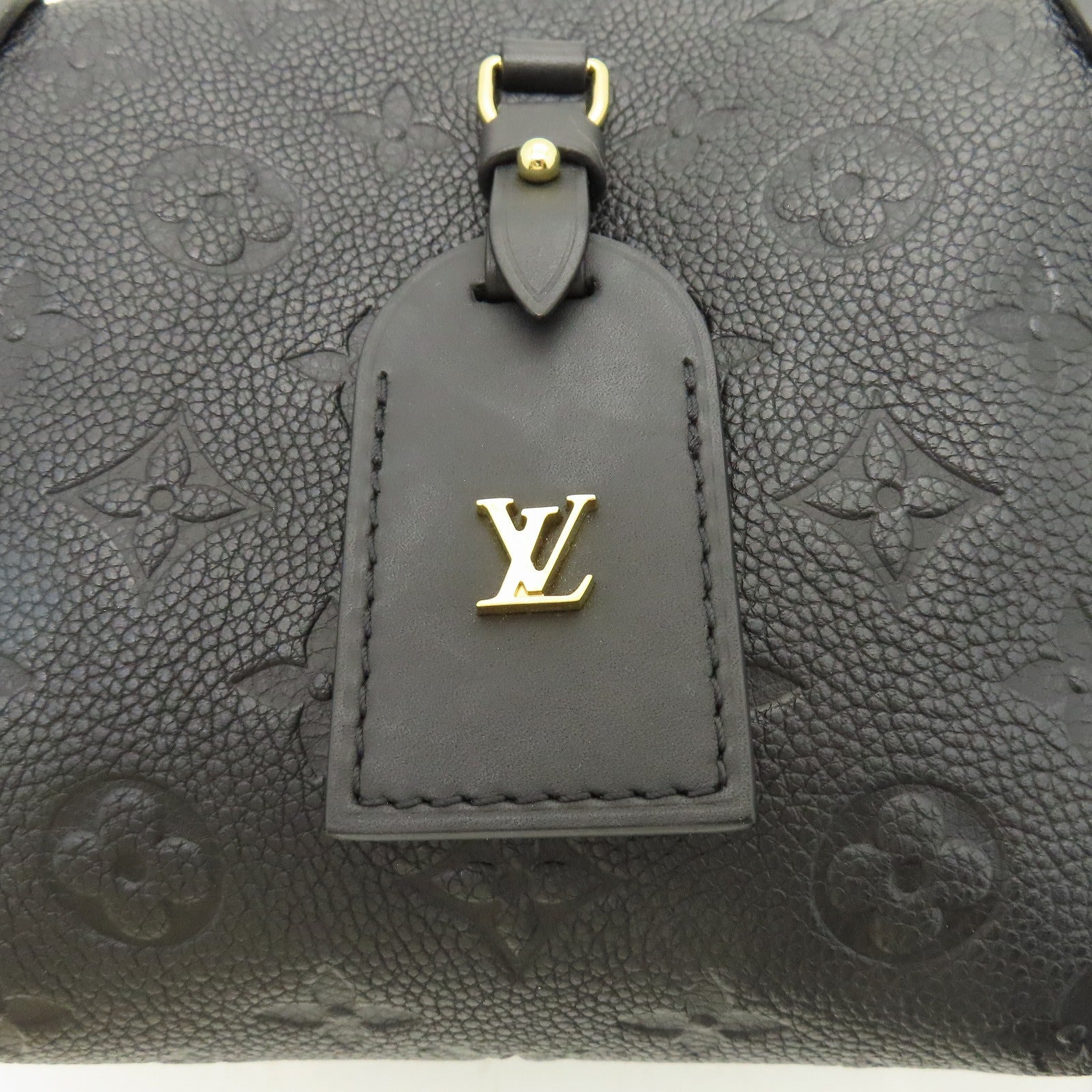 LOUIS VUITTON Monogram Empreinte Petite Malle Souple金扣手挽肩背兩用袋黑色