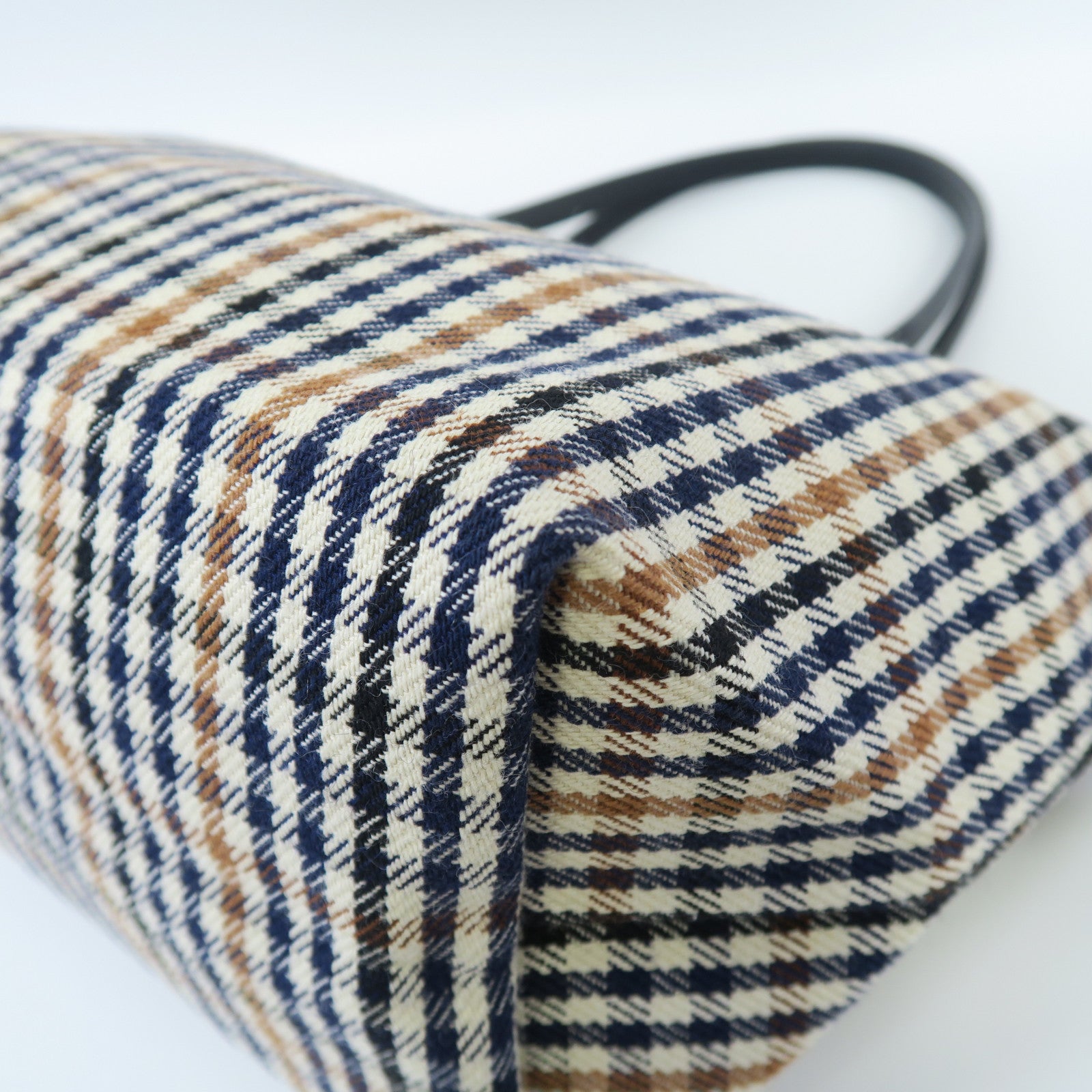 Longchamp 棉質Shoulder Bag銀扣肩背袋藍色/米色