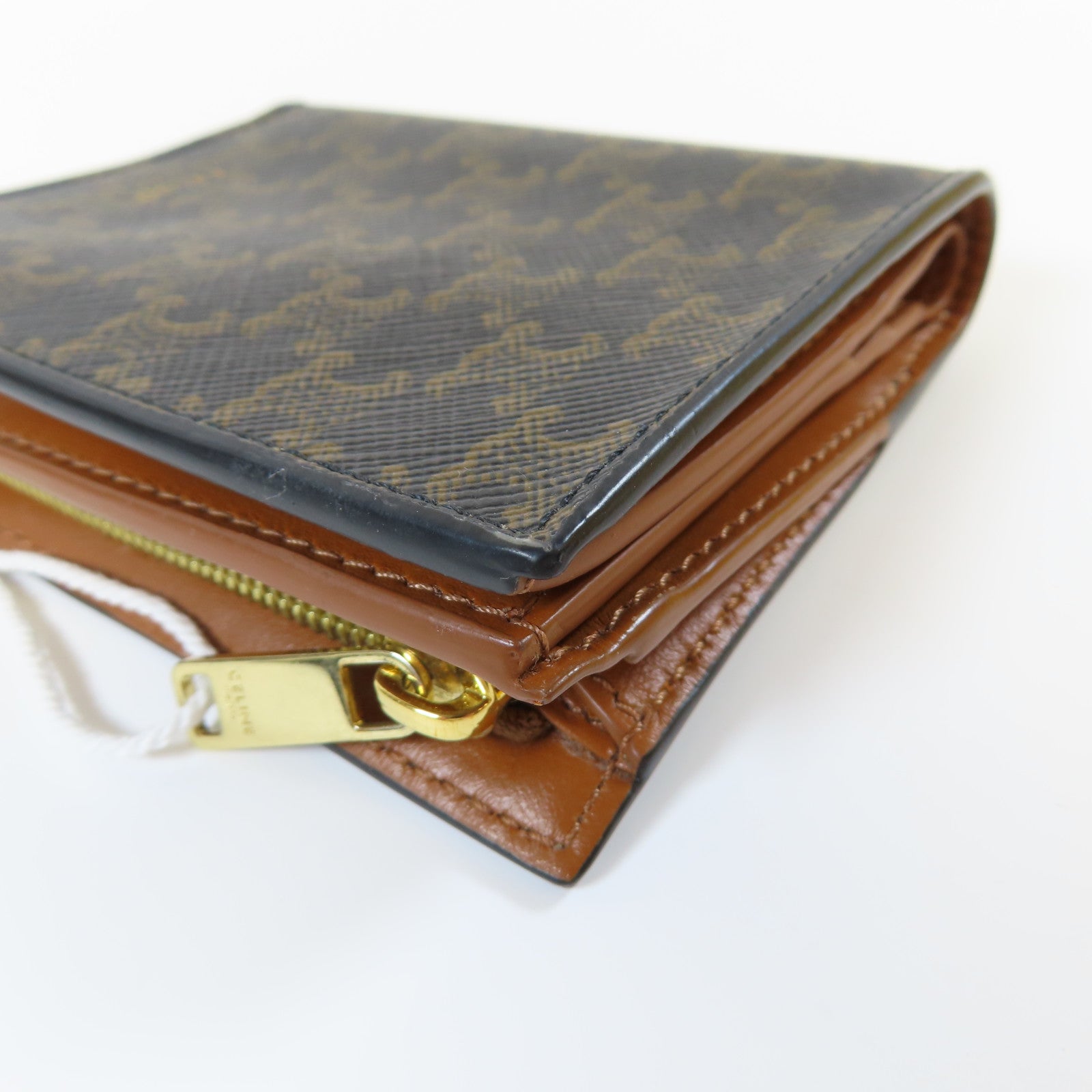 CELINE 塗層帆布Wallet金扣錢包啡色
