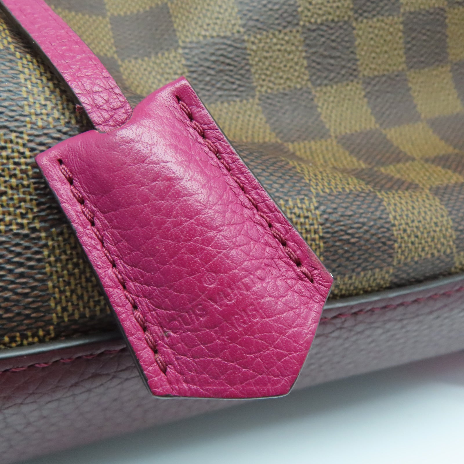 LOUIS VUITTON Damier Hyde Park金扣手挽肩背两用袋啡色紫色