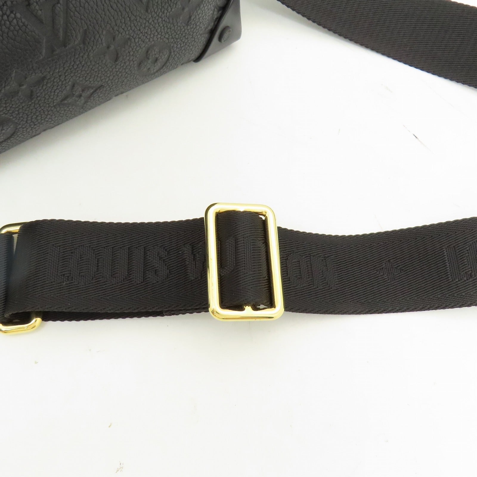 LOUIS VUITTON Monogram Empreinte Petite Malle Souple金扣手挽肩背兩用袋黑色