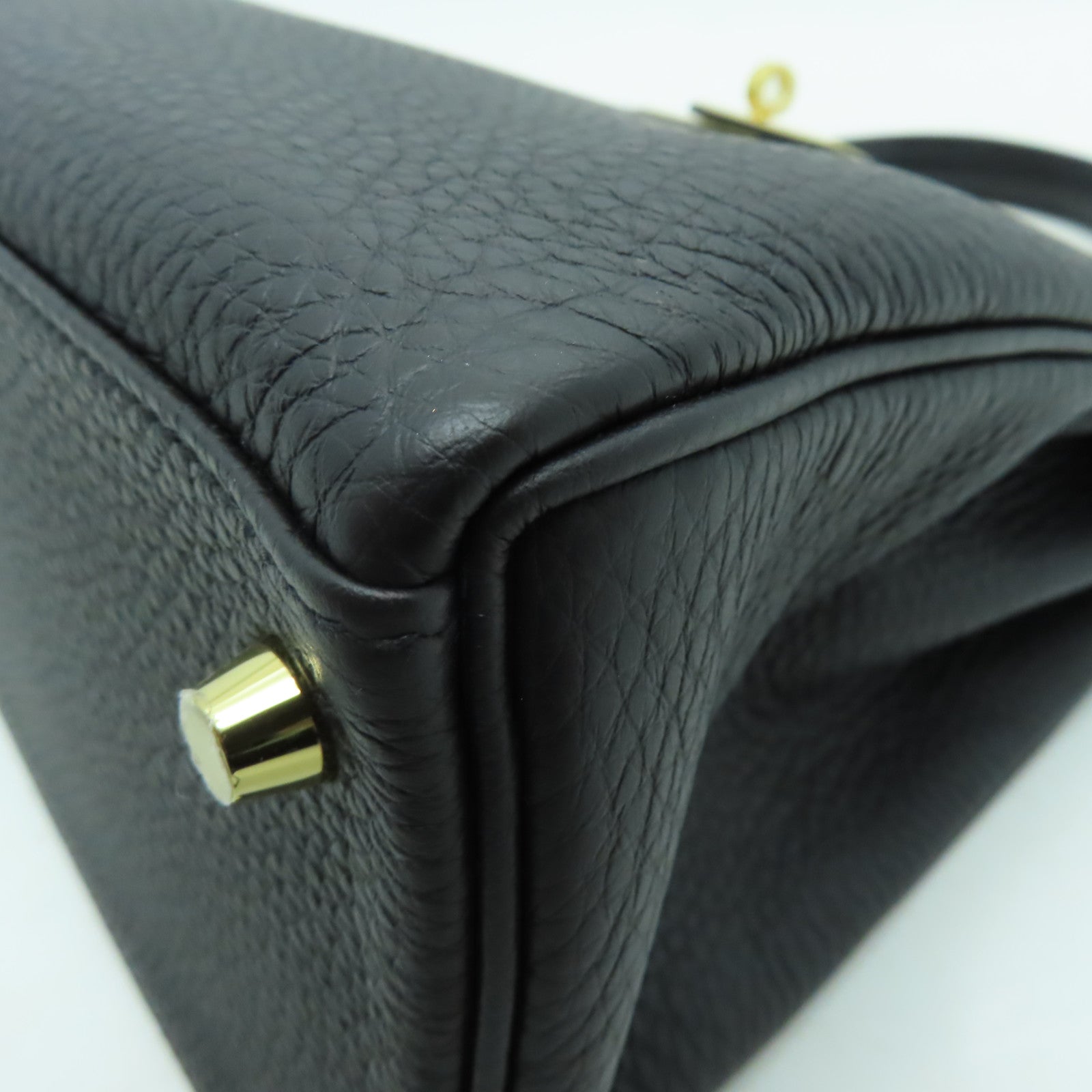 HERMES Togo皮革Kelly 28金扣手挽肩背兩用袋黑色