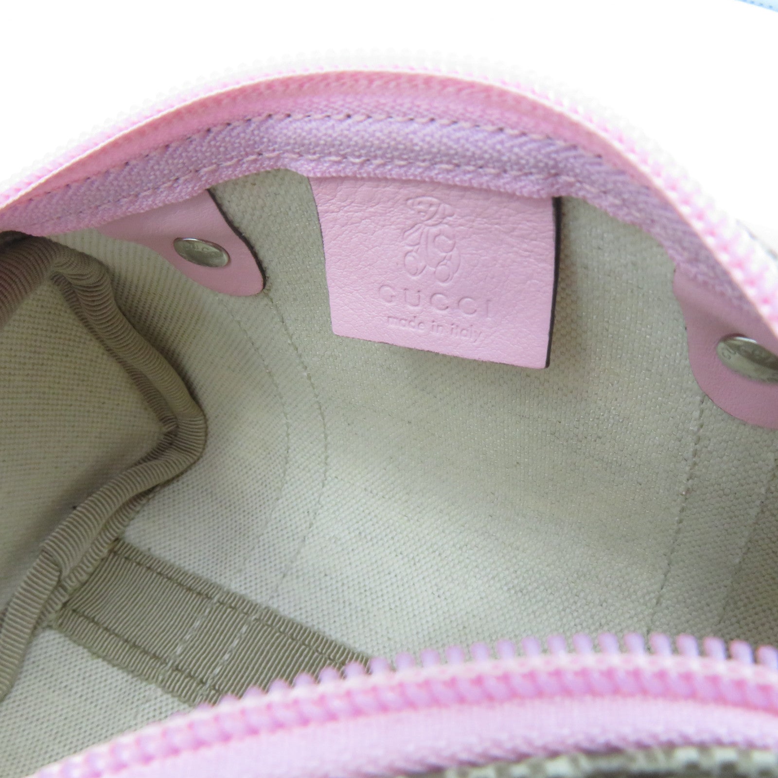 GUCCI 塗層帆布Boston Bag銀扣手挽袋粉紅色