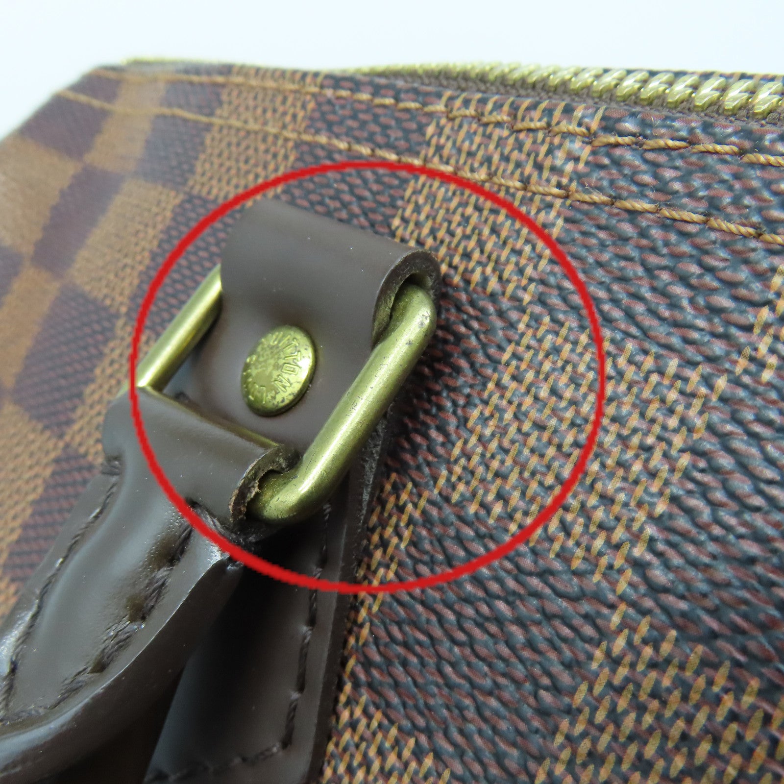 LOUIS VUITTON Damier Speedy 30金扣手挽袋啡色