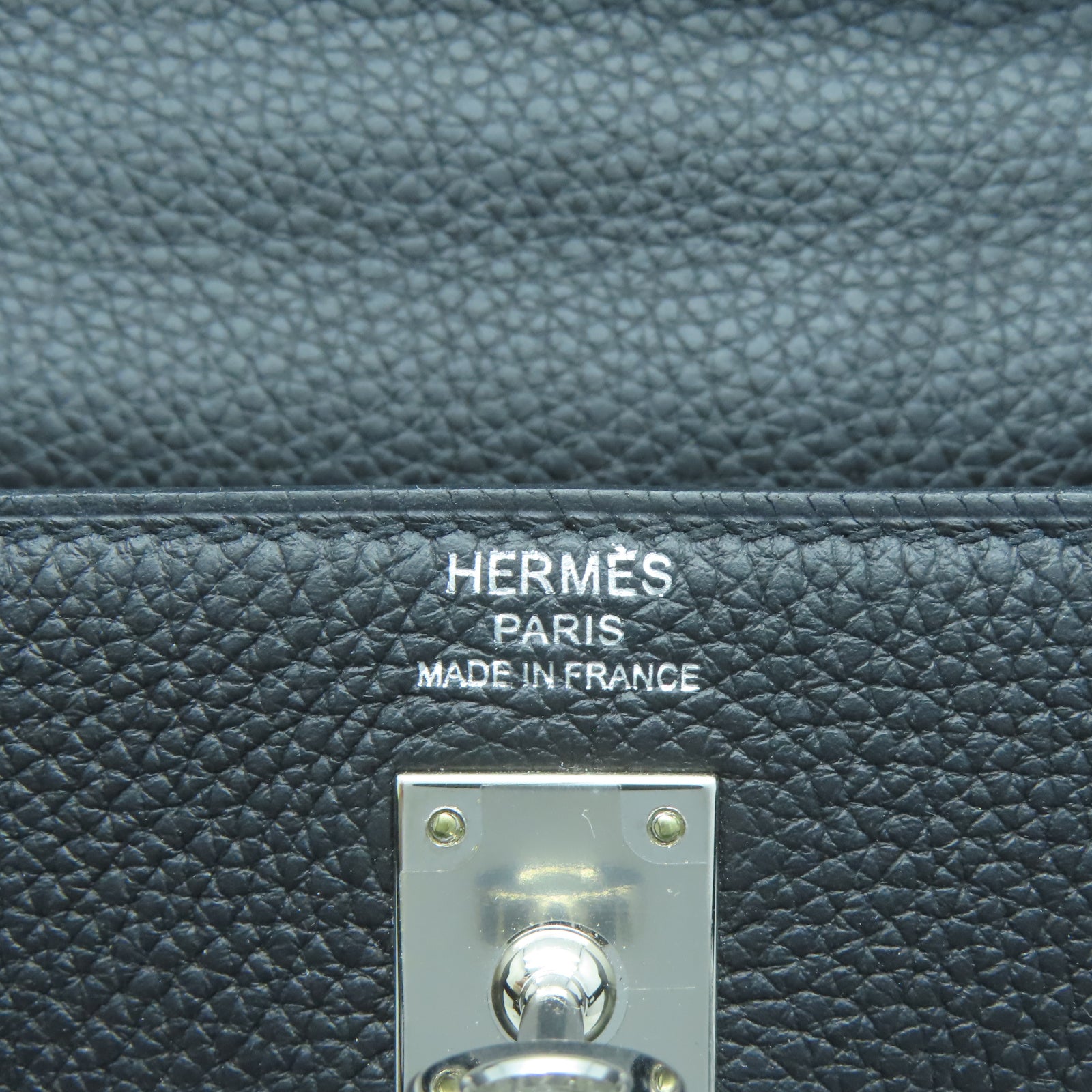 HERMES 【激減優惠】Clemence皮革Kelly 25銀扣手挽肩背兩用袋黑色