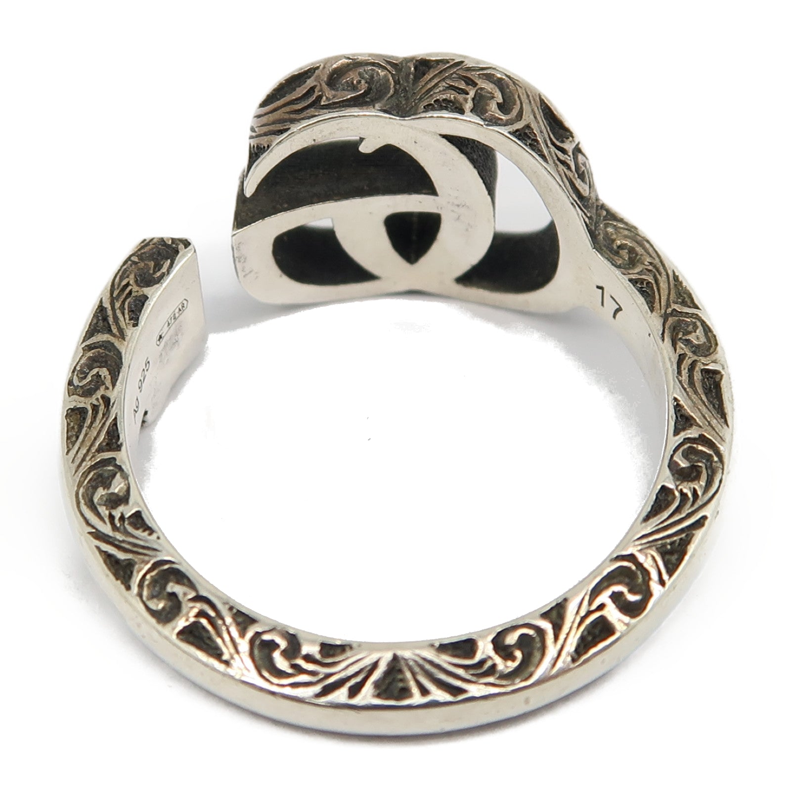 GUCCI 925純銀Double G Key Ring戒指