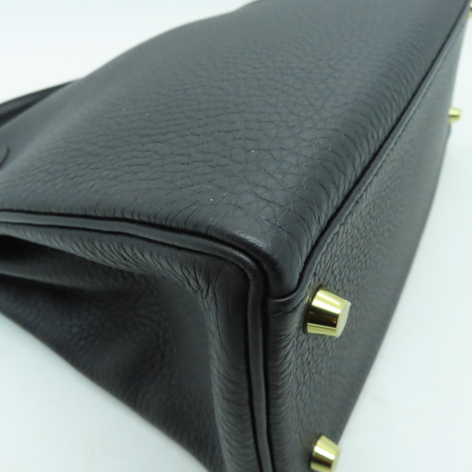 HERMES Togo皮革Kelly 28金扣手挽肩背兩用袋黑色