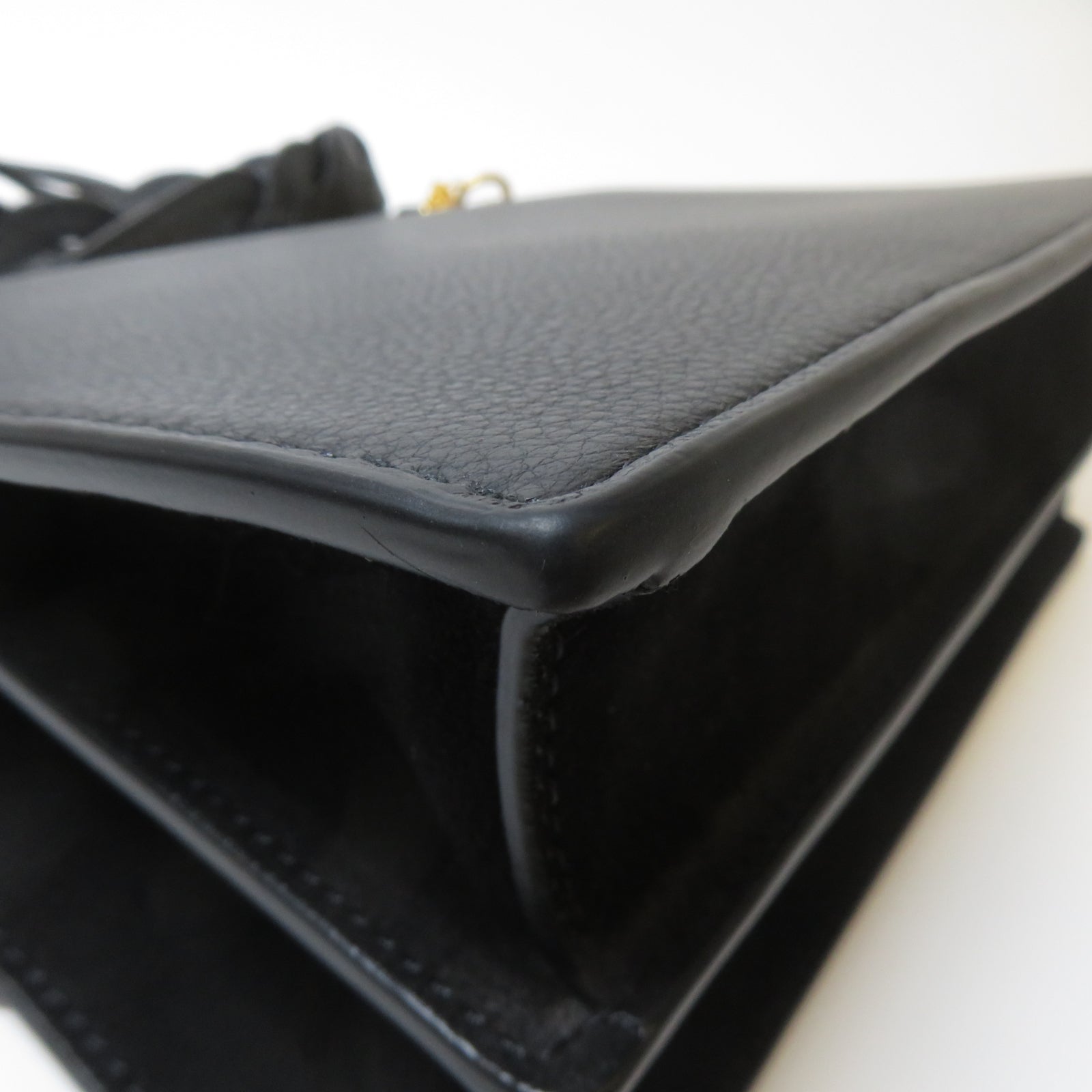 Tory Burch 牛皮皮革Logo-Plaque Leather Shoulder Bag金扣肩背袋黑色