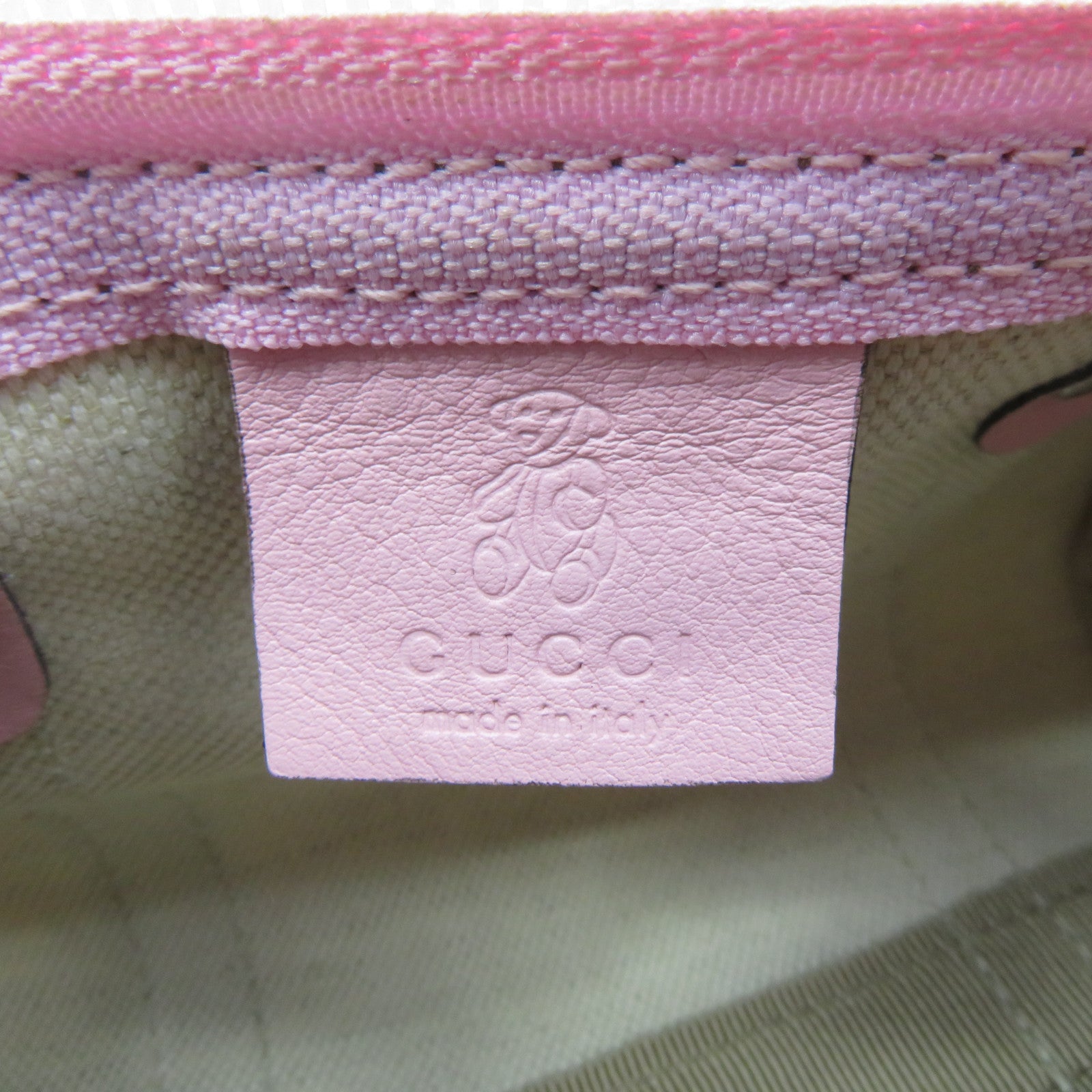 GUCCI 塗層帆布Boston Bag銀扣手挽袋粉紅色