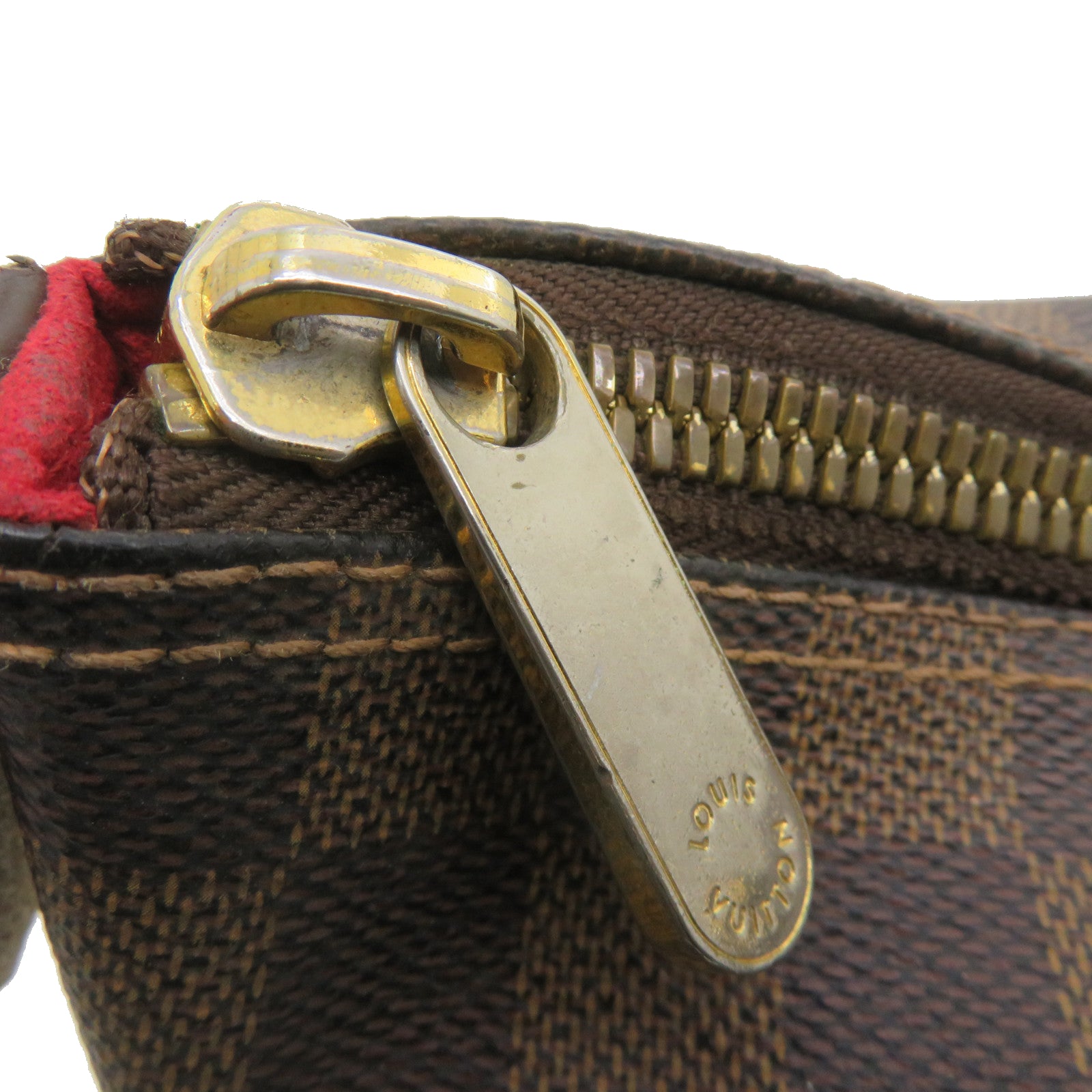 LOUIS VUITTON Damier Saleya MM金扣肩背袋啡色