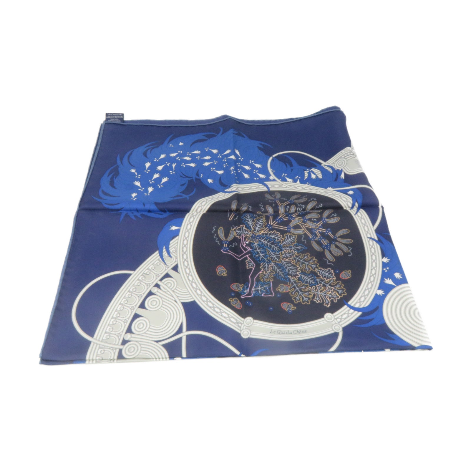 HERMES 絲質Scarf 90x90絲巾藍色/彩色