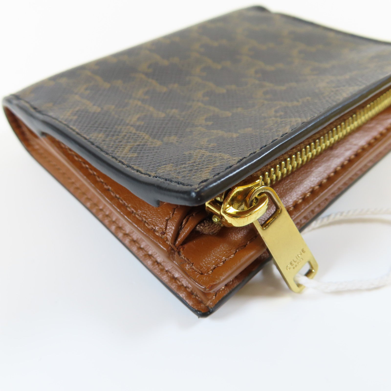 CELINE 塗層帆布Wallet金扣錢包啡色
